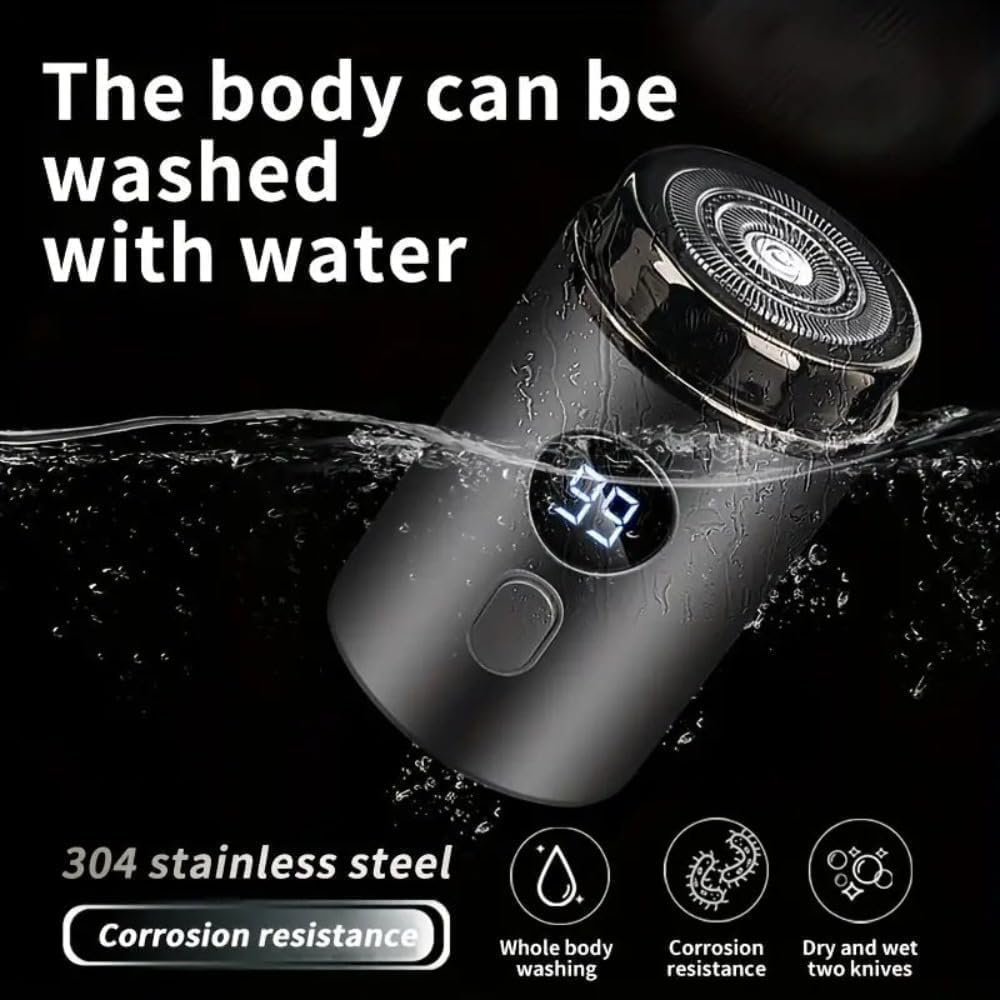 Doonai Mini Portable Electric Shaver for Men - USB Rechargeable Travel Shaver, New Upgrade Pocket Shaver for Smooth Shaving - Perfect for Travel, Gym & Daily Use (Black)