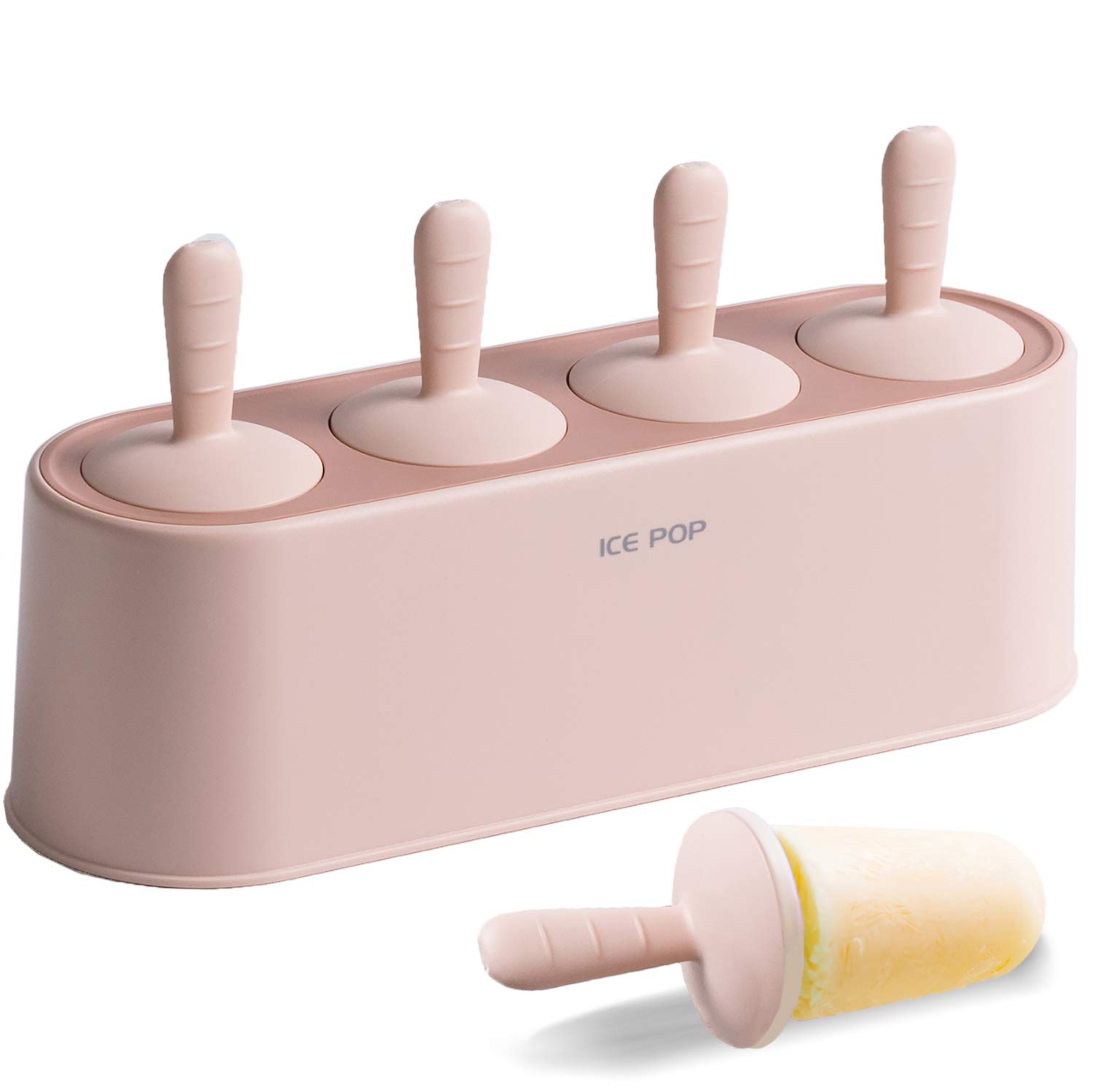 Best Silicone Popsicle Molds Set of 4 - Reusable DIY Ice Cream Makers for Easy Release Homemade Treats (Pink) - Perfect for Summer Snacks, Kids Parties & Healthy Frozen Desserts
