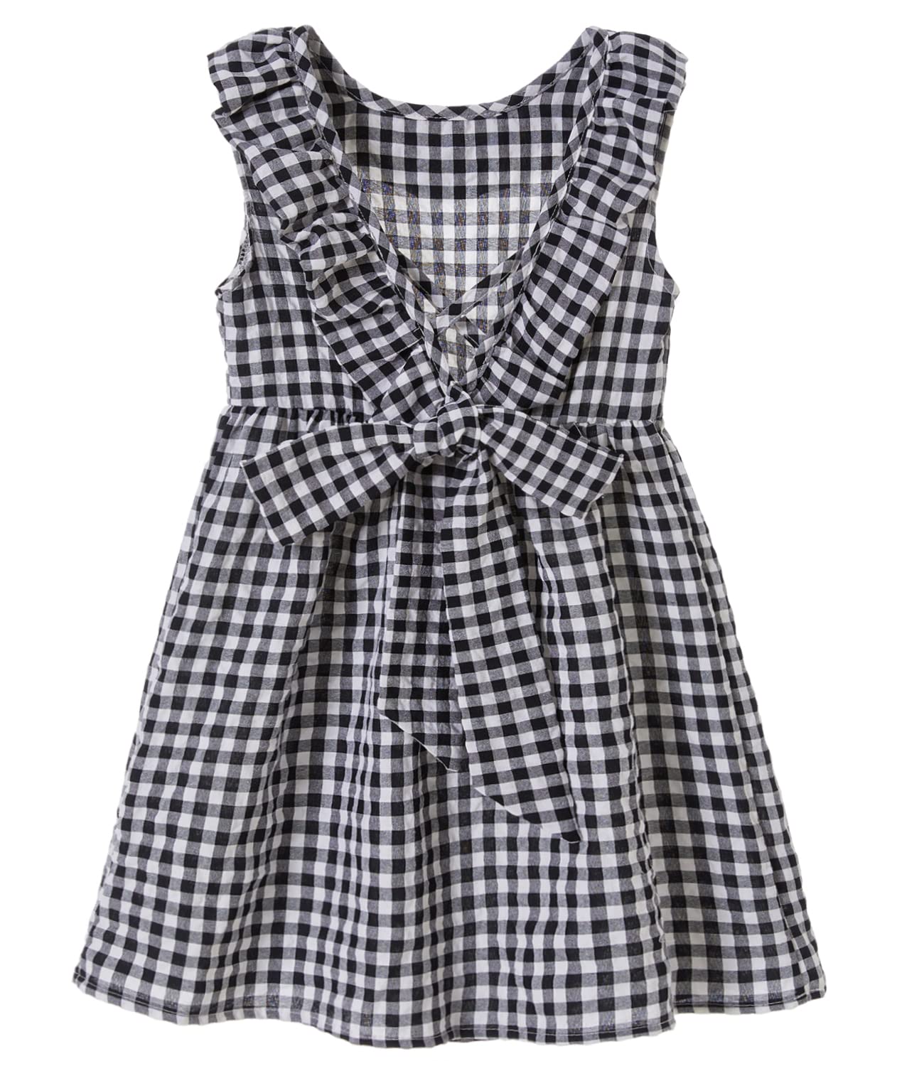 Toddler Baby Girls Cotton Ruffle Backless Sleeveless Swing Plaid Dress - Cute Casual Summer Outfit for Playdates, Parties & Photo Shoots