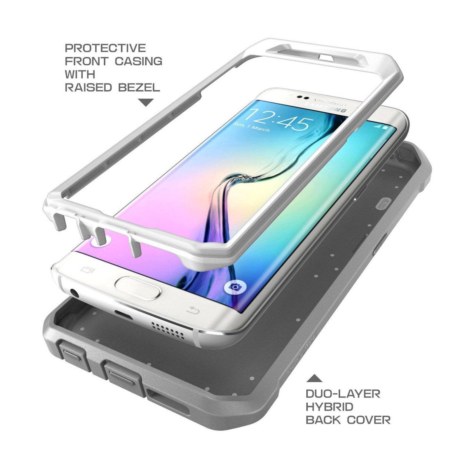 Samsung Galaxy S6 Edge Unicorn Beetle Pro Rugged Holster Case - Heavy Duty Protection with Kickstand (White) - Perfect for Outdoor Activities, Construction Work & Extreme Sports