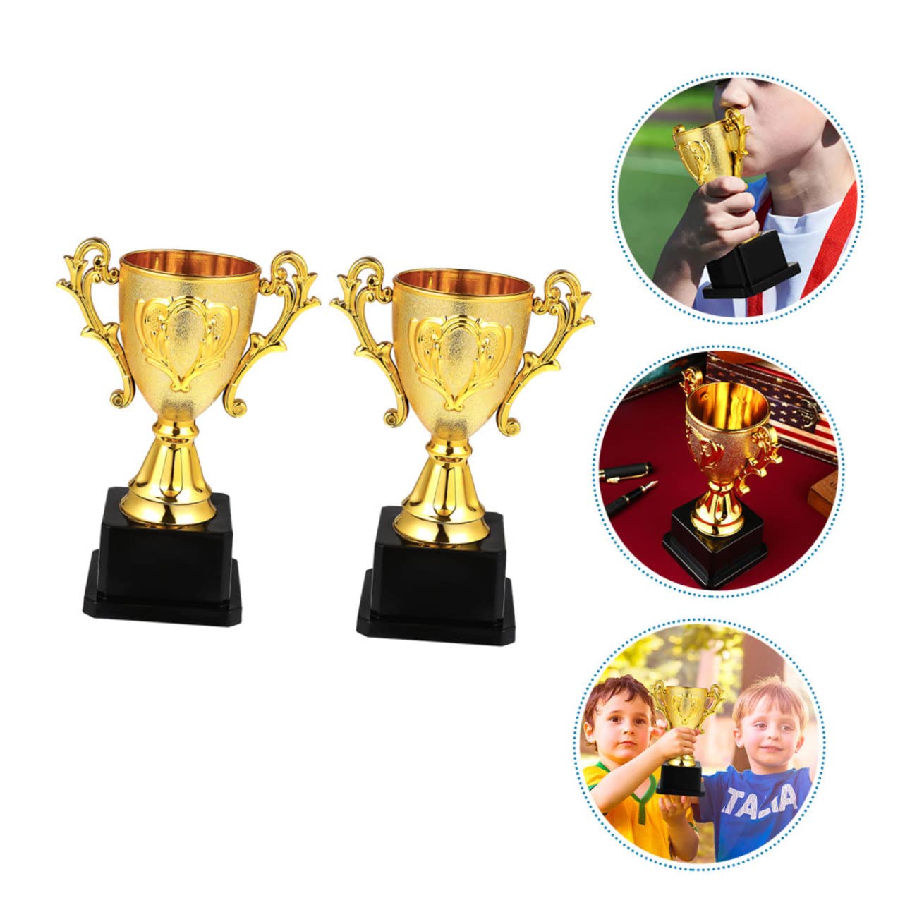 Kisangel Reusable Plastic Soccer Trophy Toys for Kids - Tabletop Decor & Awards for Children's Sports Events, Birthday Parties & School Achievements