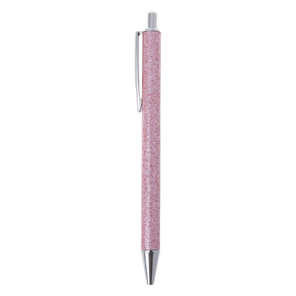 Luxury Bling Metal Ballpoint Pen - 1.0mm Glitter Ink Rollerball Pen for Smooth Writing - Elegant Pink Office & School Supplies - Perfect for Gifts, Journaling, and Professional Use