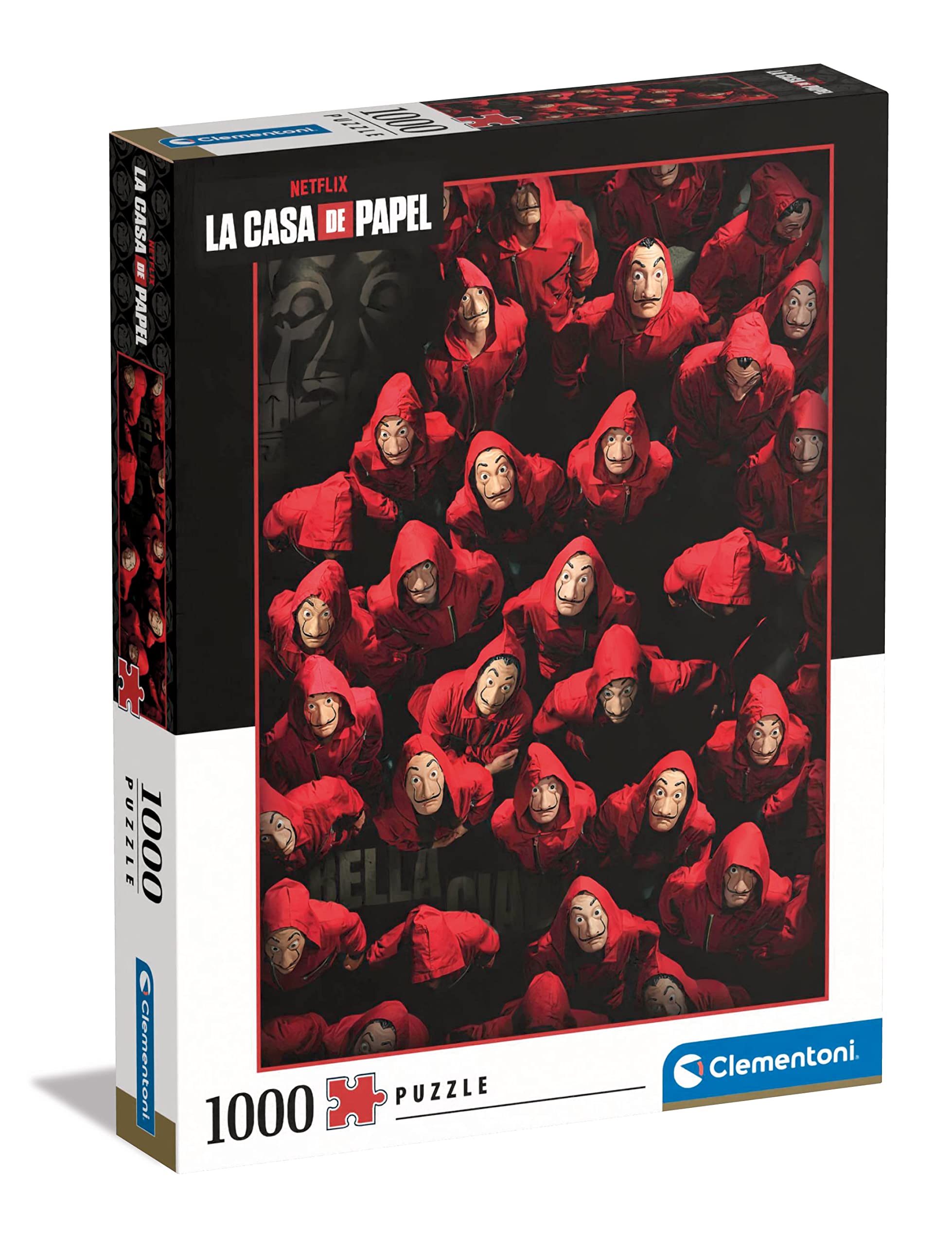 Clementoni 1000 Piece Puzzle - Money Heist (La Casa de Papel) TV Show Characters Jigsaw Puzzle for Adults (39654) - Perfect for Family Game Nights, Stress Relief & Home Decor