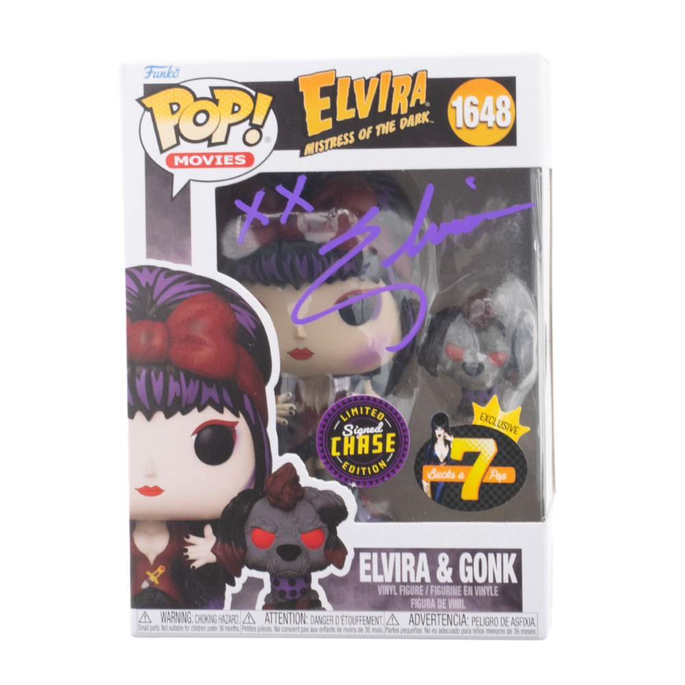 Elvira Signed Pop Vinyl Figure - Elvira with Gonk (Moonlight) 1648 - 7BAP Exclusive Chase Edition - Perfect for Horror Collectors & Pop Culture Displays