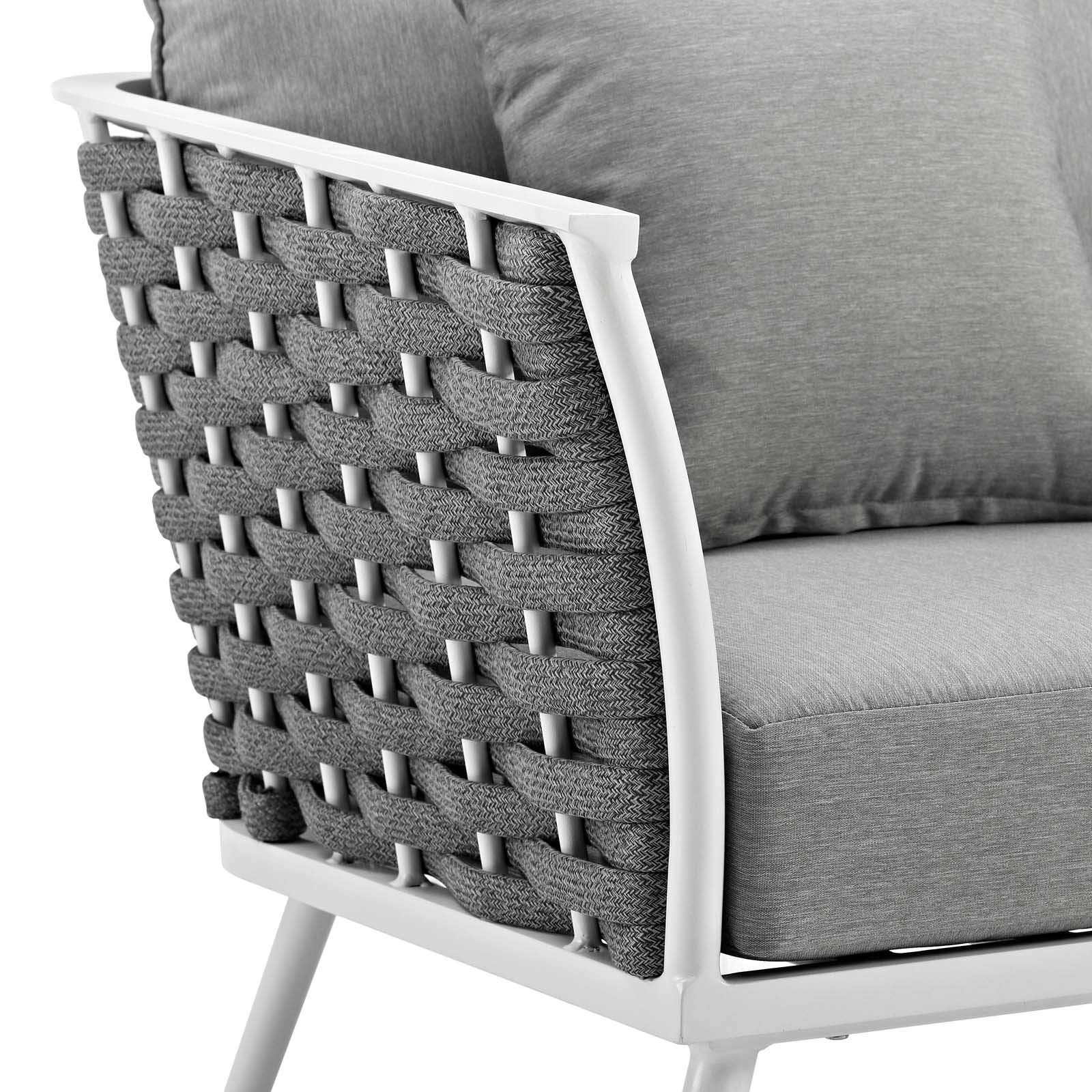 Modern Contemporary Outdoor Patio Lounge Chair - Aluminum Metal Steel Frame, White - Perfect for Balcony, Garden, Poolside & Backyard Relaxation