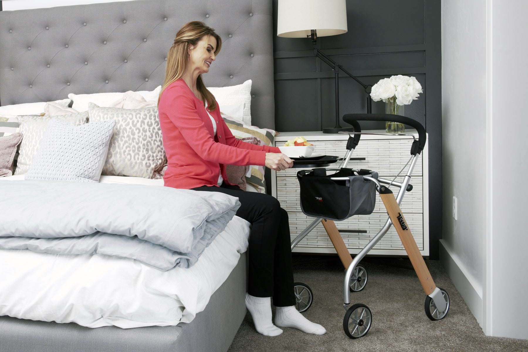 Best Indoor Rollator Walker for Seniors - Lightweight Mobility Aid with Seat & Basket - Ideal for Home Use, Shopping, and Daily Support