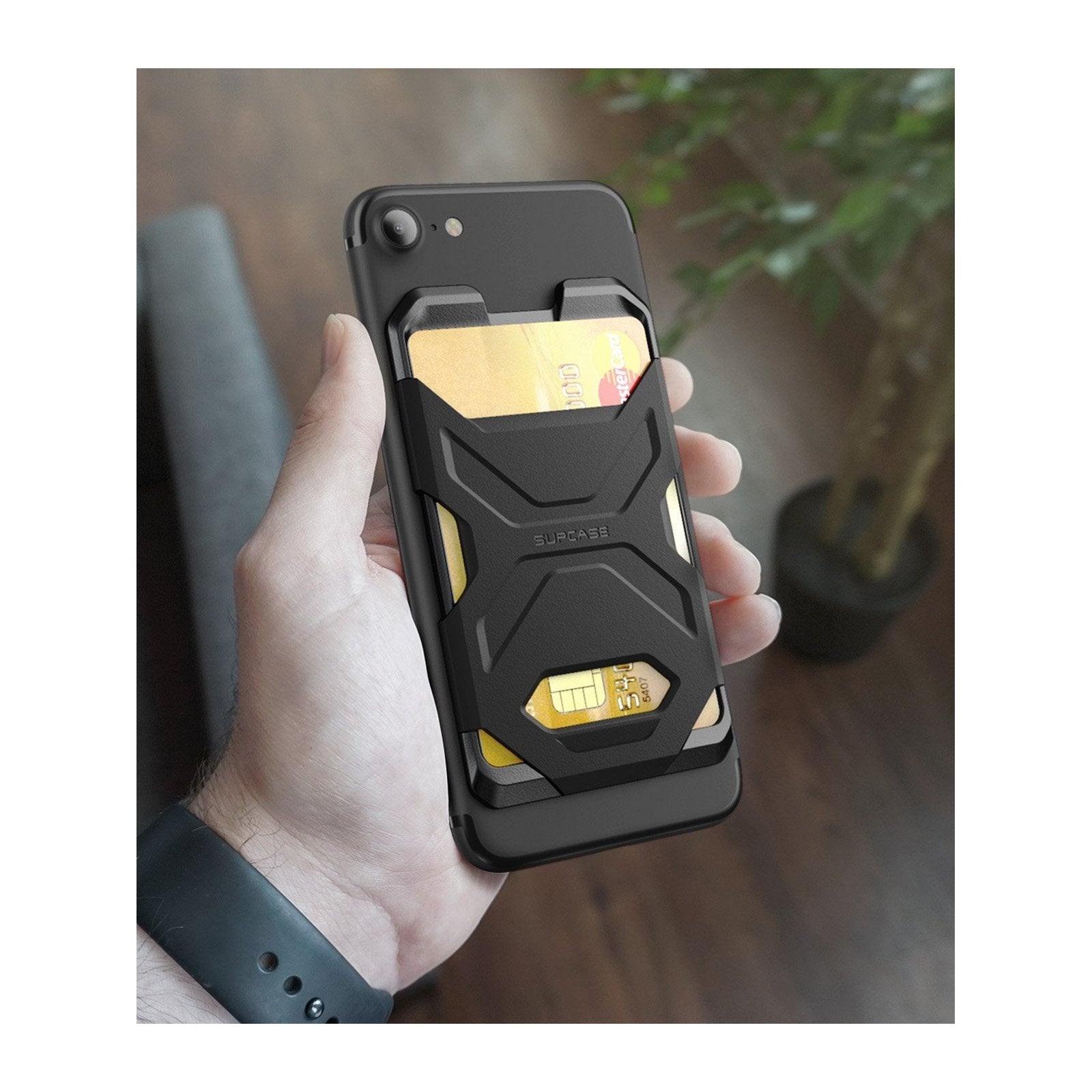 Stick-On Silicone Credit Card Holder (2 Pack) - Slim & Secure Black Wallet for Cards - Perfect for Travel, Gym, and Everyday Use