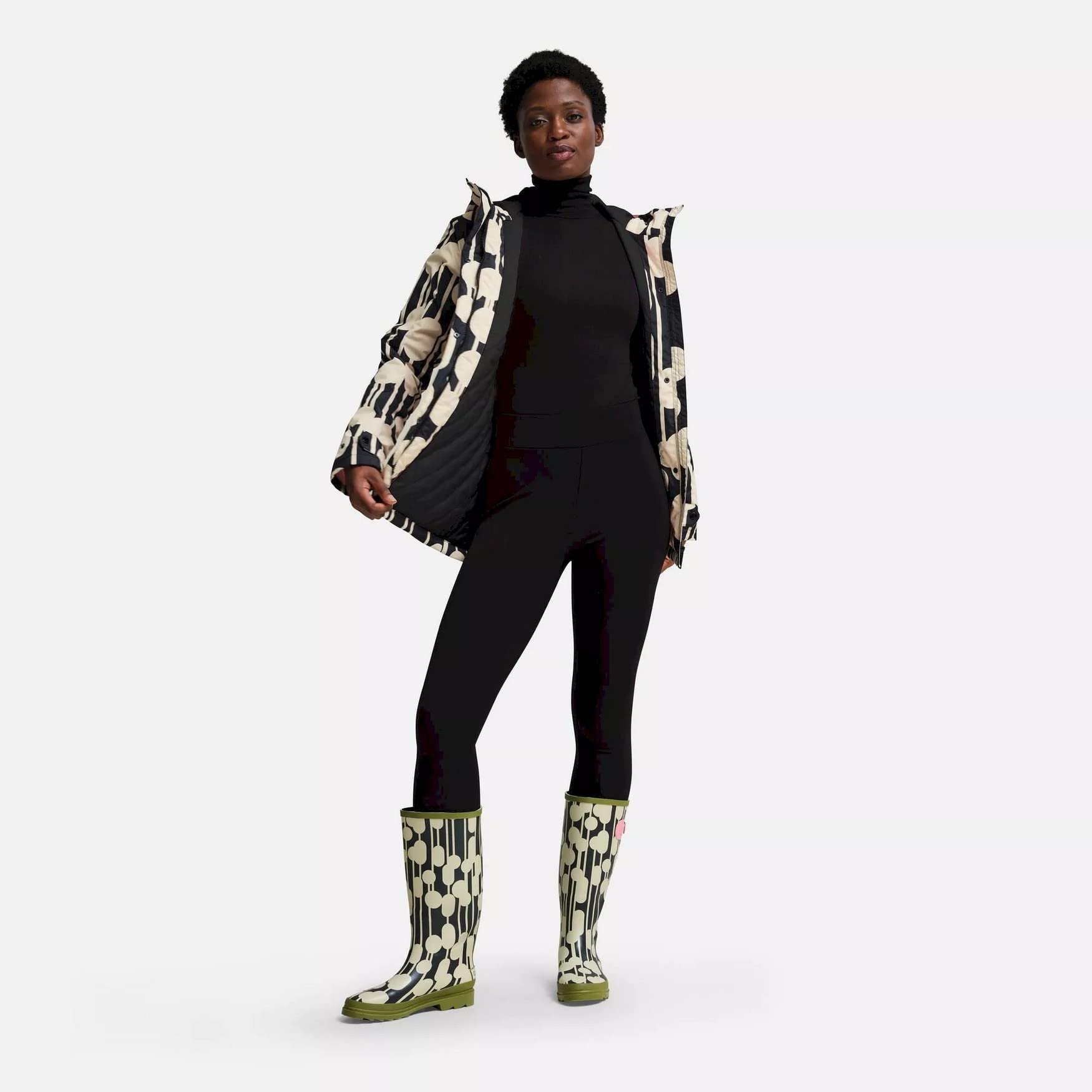 Orla Kiely Women's Waterproof Retro Floral Raincoat - Stylish Mac Jacket for Rainy Days, Commuting & Outdoor Activities