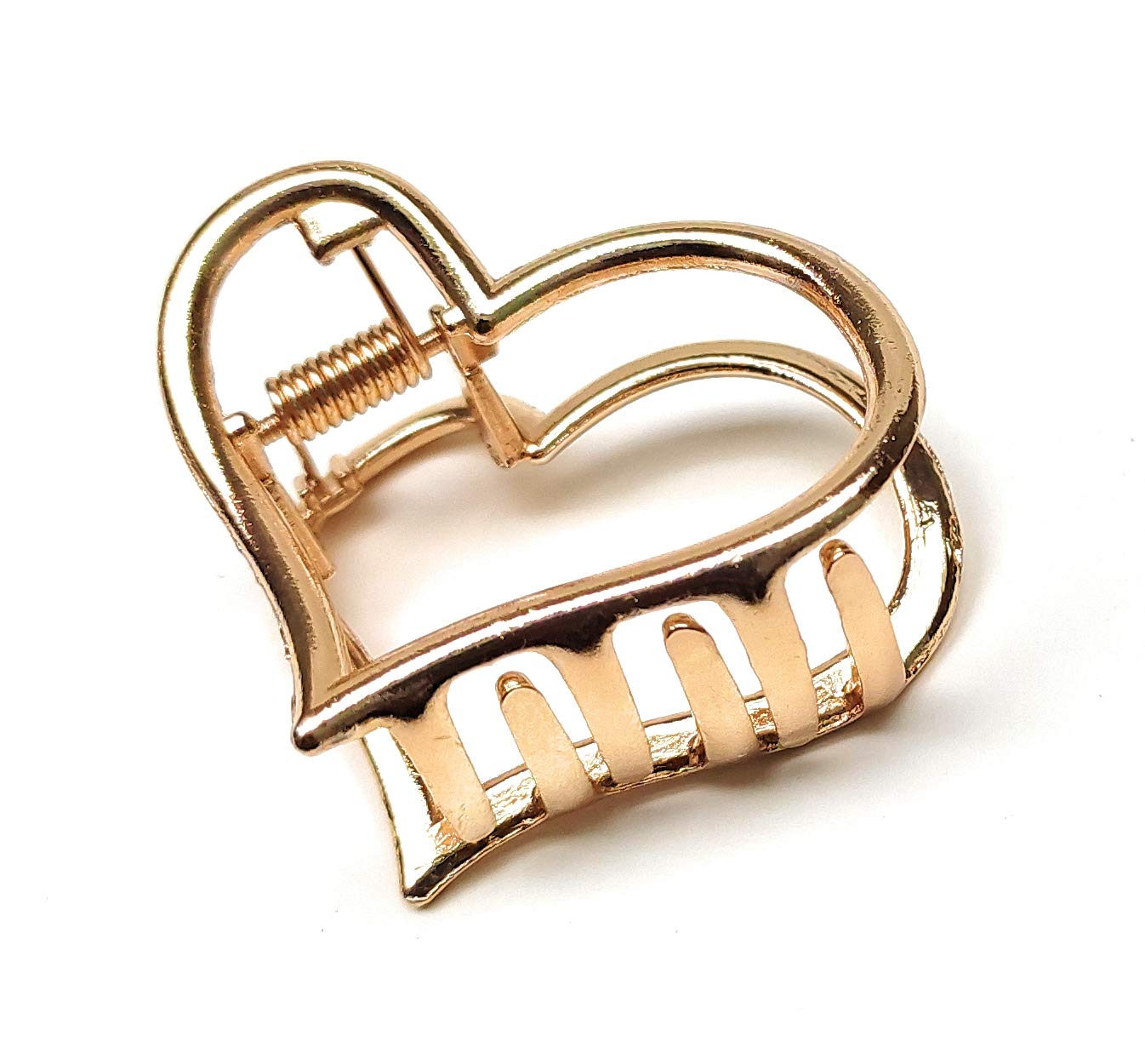 JAGMOOLYA Heart & Star Shaped Metal Claw Hair Clips for Women & Girls - 2 Pack Multicolor Hair Clamps for Thick Hair, Ponytail Holders, Hair Accessories - Perfect for School, Parties & Everyday Styling