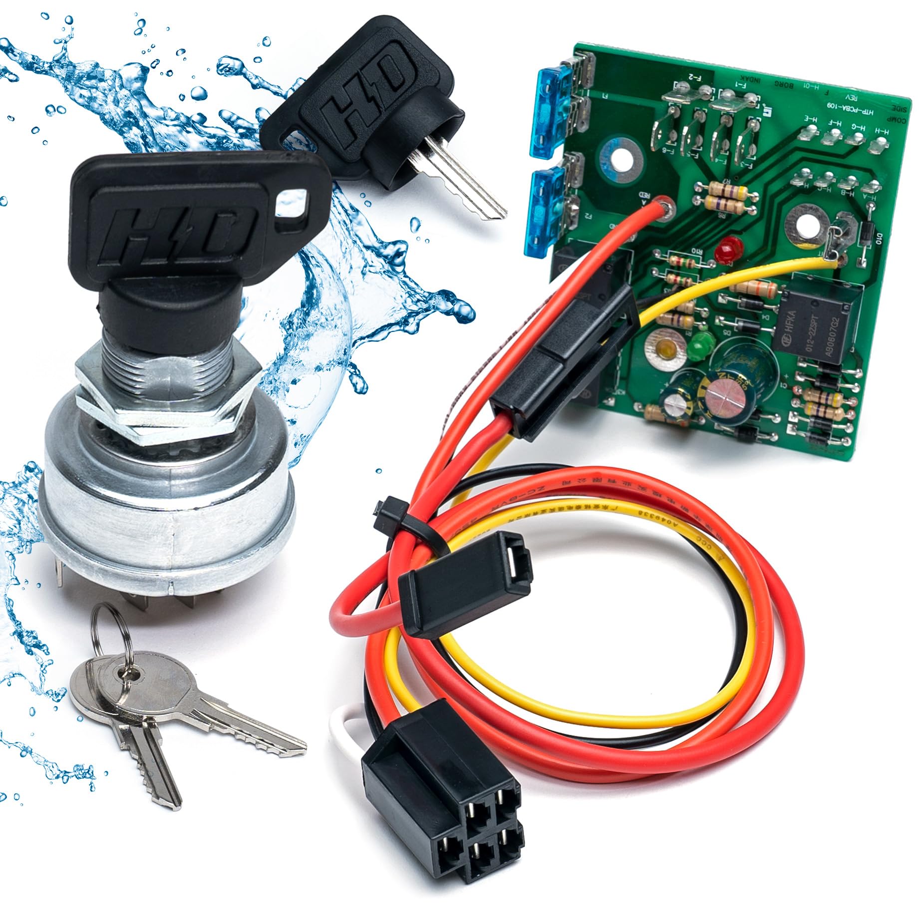HD Replacement Ignition Switch Module AUC15330 with Replaceable Key Switch & 2 Protective Umbrella Keys - Compatible with John Deere Tractor & Lawn Mowers - OEM Upgrade Part for Smooth Engine Start & Reliable Performance
