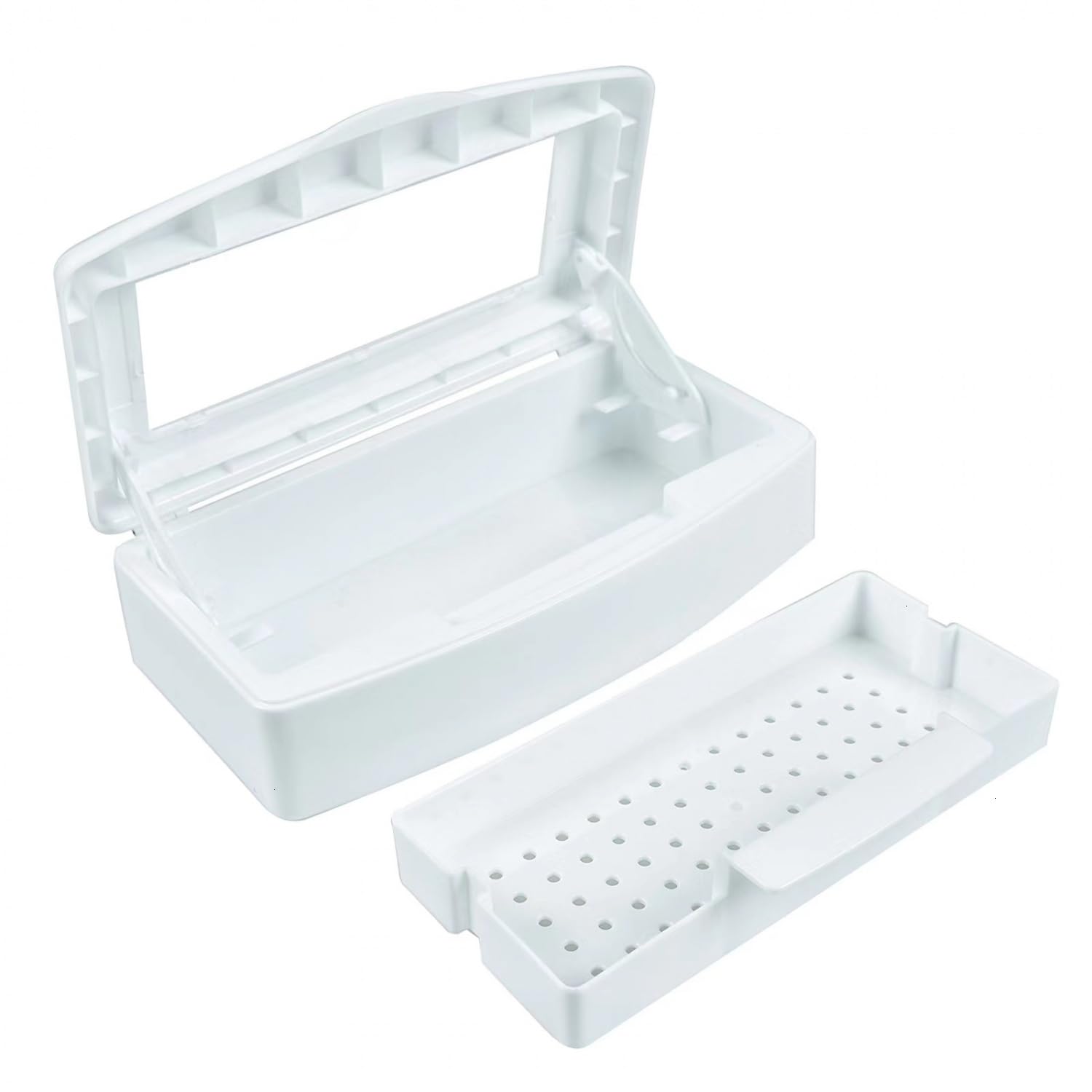 Professional Plastic Sterilizing Tray for Nail & Beauty Tools - Sterilizer Box Organizer for Salon, Spa, Manicure Equipment, Tweezers & Cutters - Ideal for Nail Art, Hair Styling & Hygiene Maintenance