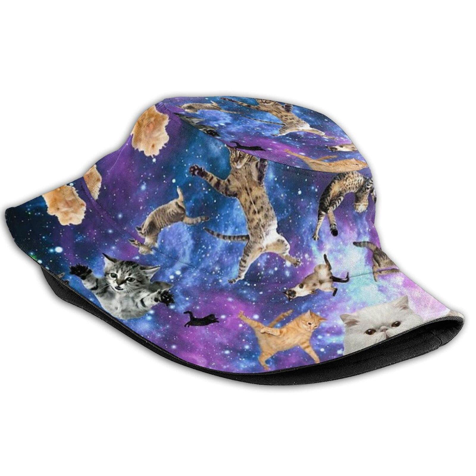 Cute Cat Printed Bucket Hat for Men & Women - Unisex Sun Hat for Cat Lovers - Perfect for Outdoor Activities, Beach, Hiking & Summer Fashion