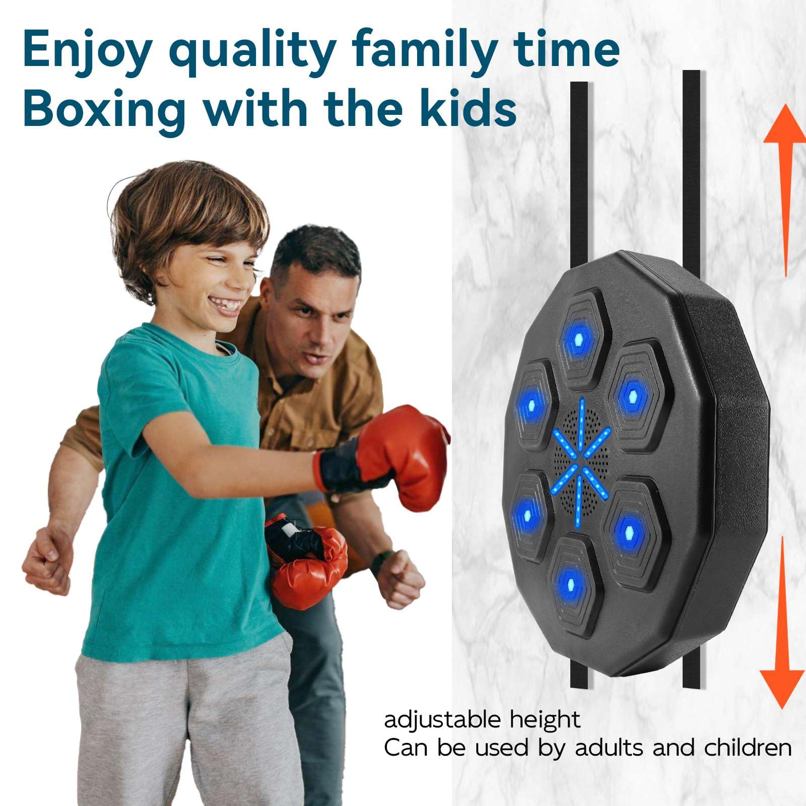 EagerMinds Smart Bluetooth Music Boxing Machine - Portable Electronic Punching Bag with Boxing Gloves - Wall Mounted for Home Gym, Fitness Training & Stress Relief