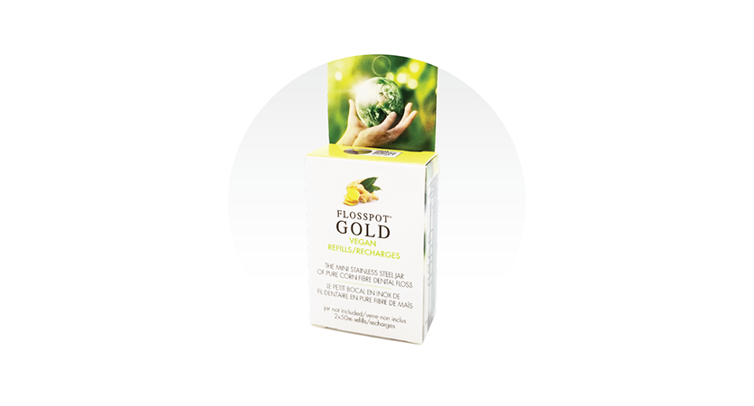 Flosspot Gold Vegan Dental Floss - Natural Bamboo Charcoal Eco-Friendly Floss for Sensitive Teeth & Gums - Perfect for Travel, Home Use & Zero-Waste Lifestyle