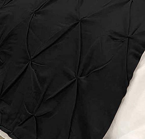 Queen Size 800 Thread Count Pinch Pleated Bed Runner - 100% Egyptian Cotton Black Solid Decorative Bed Scarf | Soft, Fade-Resistant & Easy Care | Perfect for Master Bedroom Decor, Hotel Luxury Bedding & Wedding Guest Room Styling