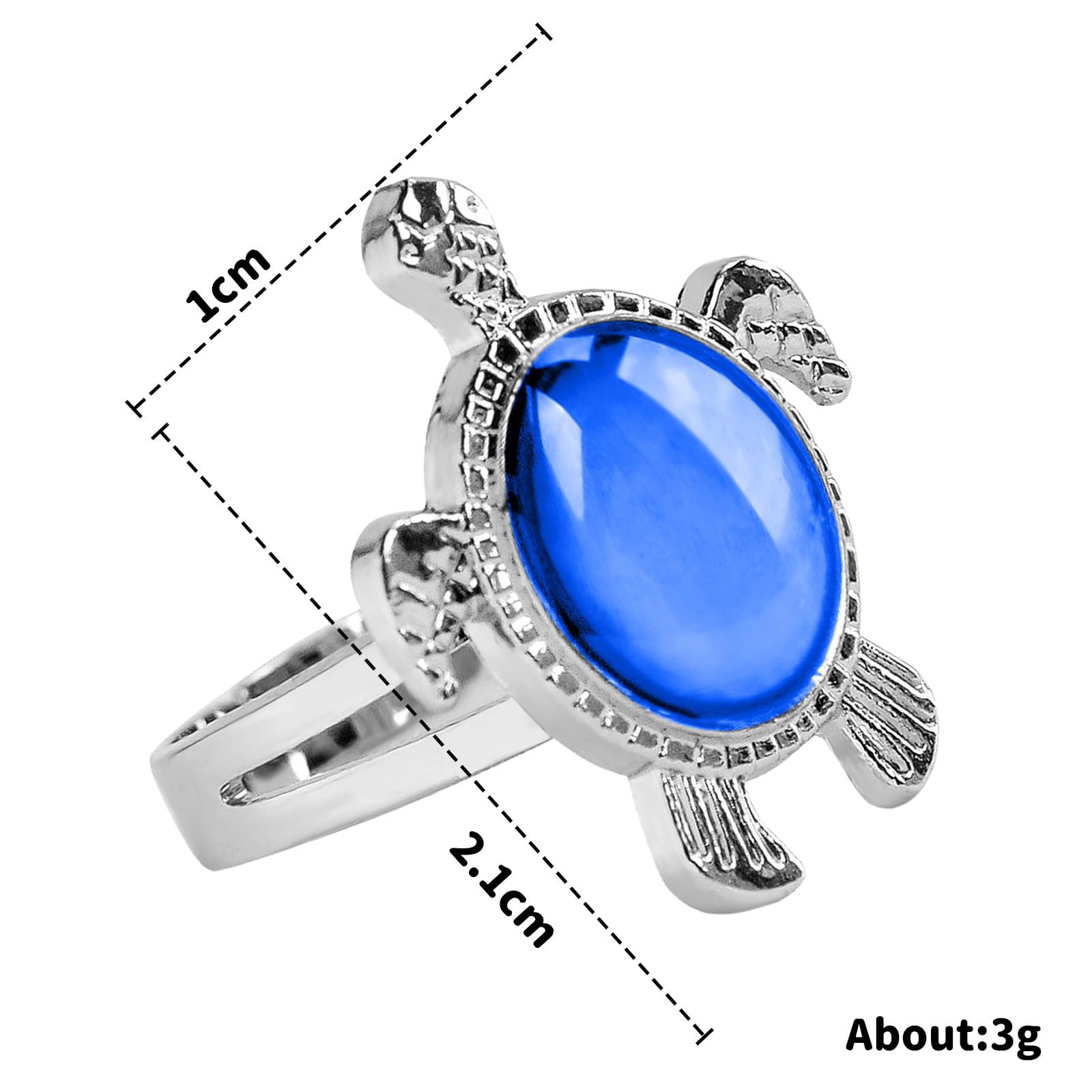 Silver Anxiety Ring for Women - Turtle Mood Ring Gift for Stress Relief & Focus