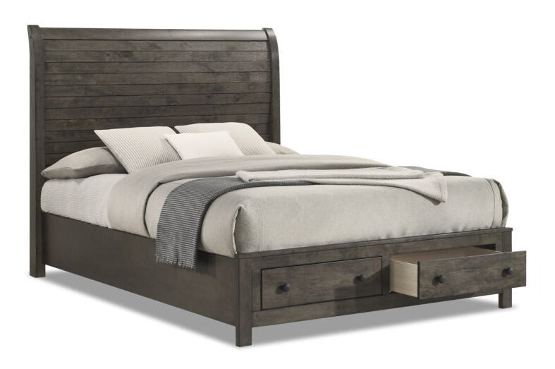 5-Piece Queen Storage Bedroom Set - Grey Cabin Style Bedroom Furniture for Small Spaces | Perfect for Apartments, Guest Rooms & Cozy Bedrooms