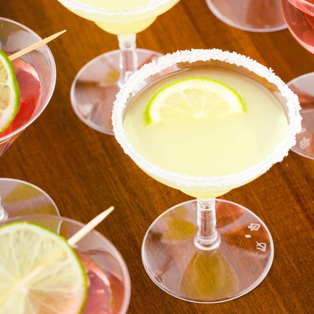 100-Pack 2oz Disposable Plastic Margarita Glasses - Clear Mini Cocktail Cups for Appetizers, Desserts & Drink Samples | Perfect for Parties, Weddings & Catering Events