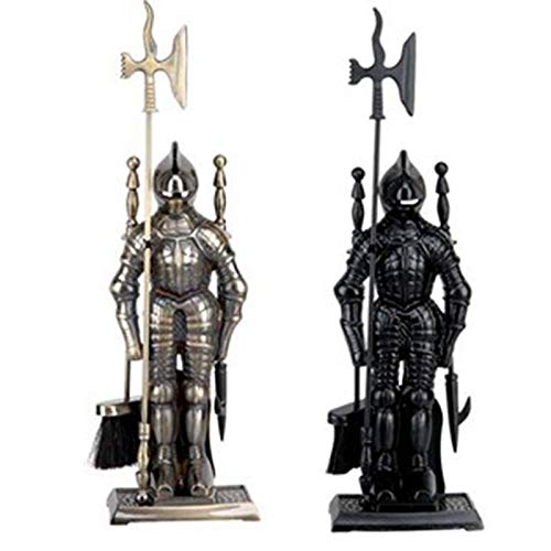 2-Piece Heavy Duty Cast Iron Fireplace Tool Set with Shovel, Poker & Brush - Rustic Fireplace Accessories for Home Heating & Decor - Perfect for Wood Burning Stoves, Fire Pits & Indoor/Outdoor Fireplaces