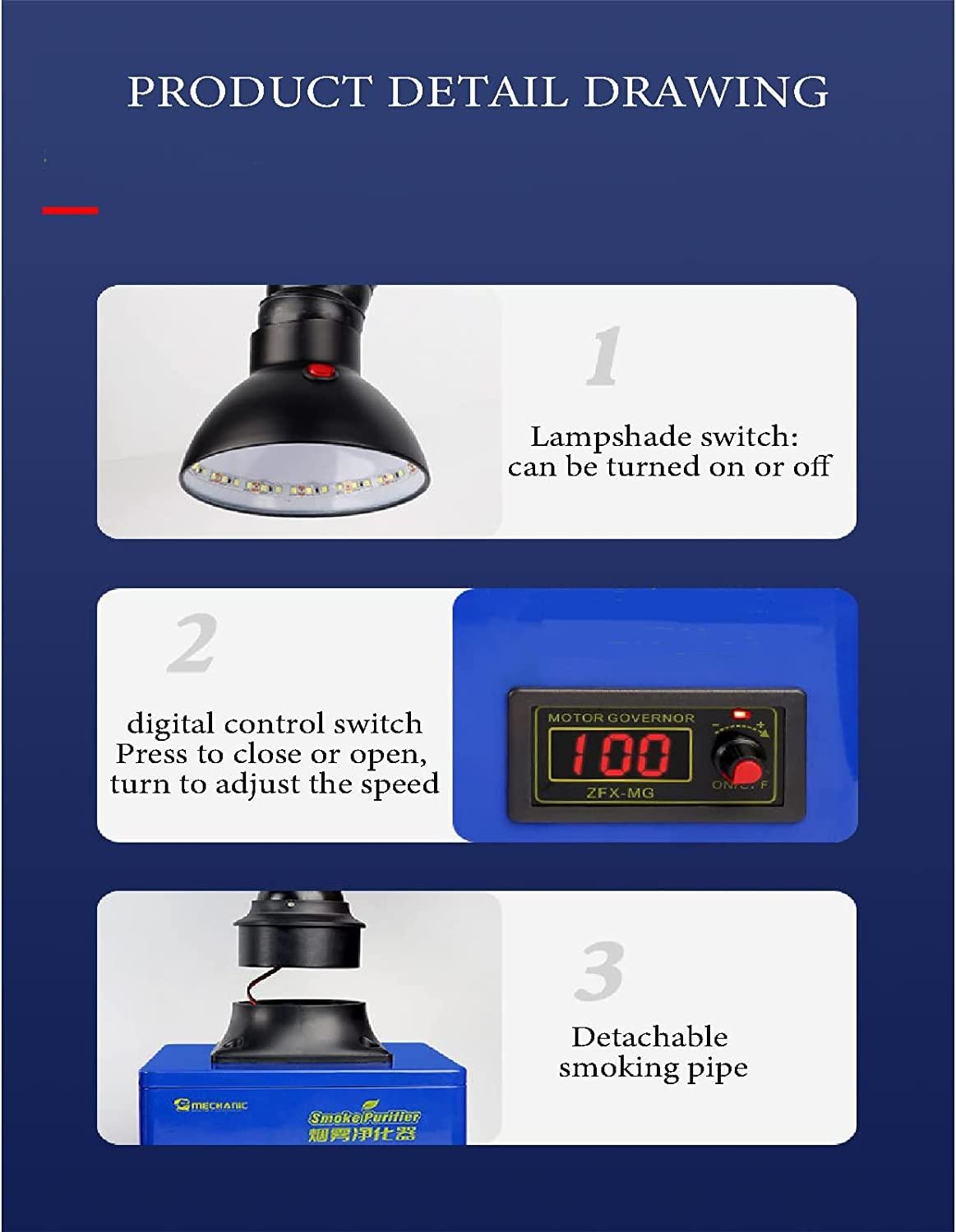 150W Solder Fume Extractor with Strong Suction Hose - Welding Smoke Absorber for DIY Soldering, Phone Repair & Electronics Work - Compact 18x18x12cm (7x7x5in) - Perfect for Home Workshops, Jewelry Making & PCB Assembly