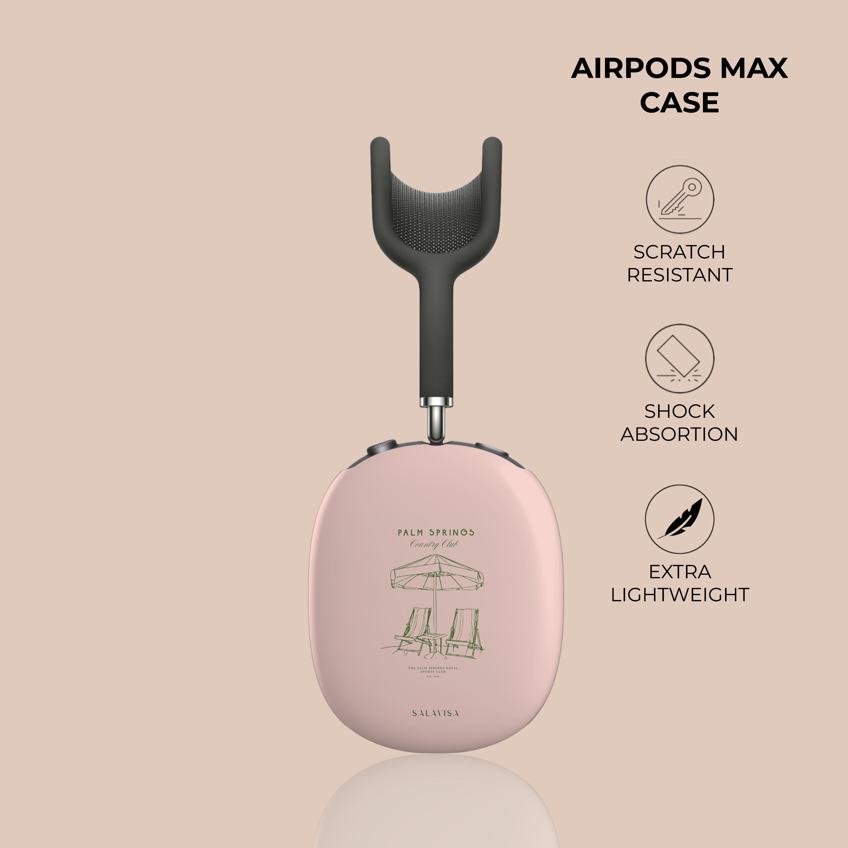 Premium AirPods Max Case for Palm Springs Travel - Durable Protective Cover with Soft Lining for Apple AirPods Max Headphones - Perfect for Travel, Commuting & Outdoor Adventures