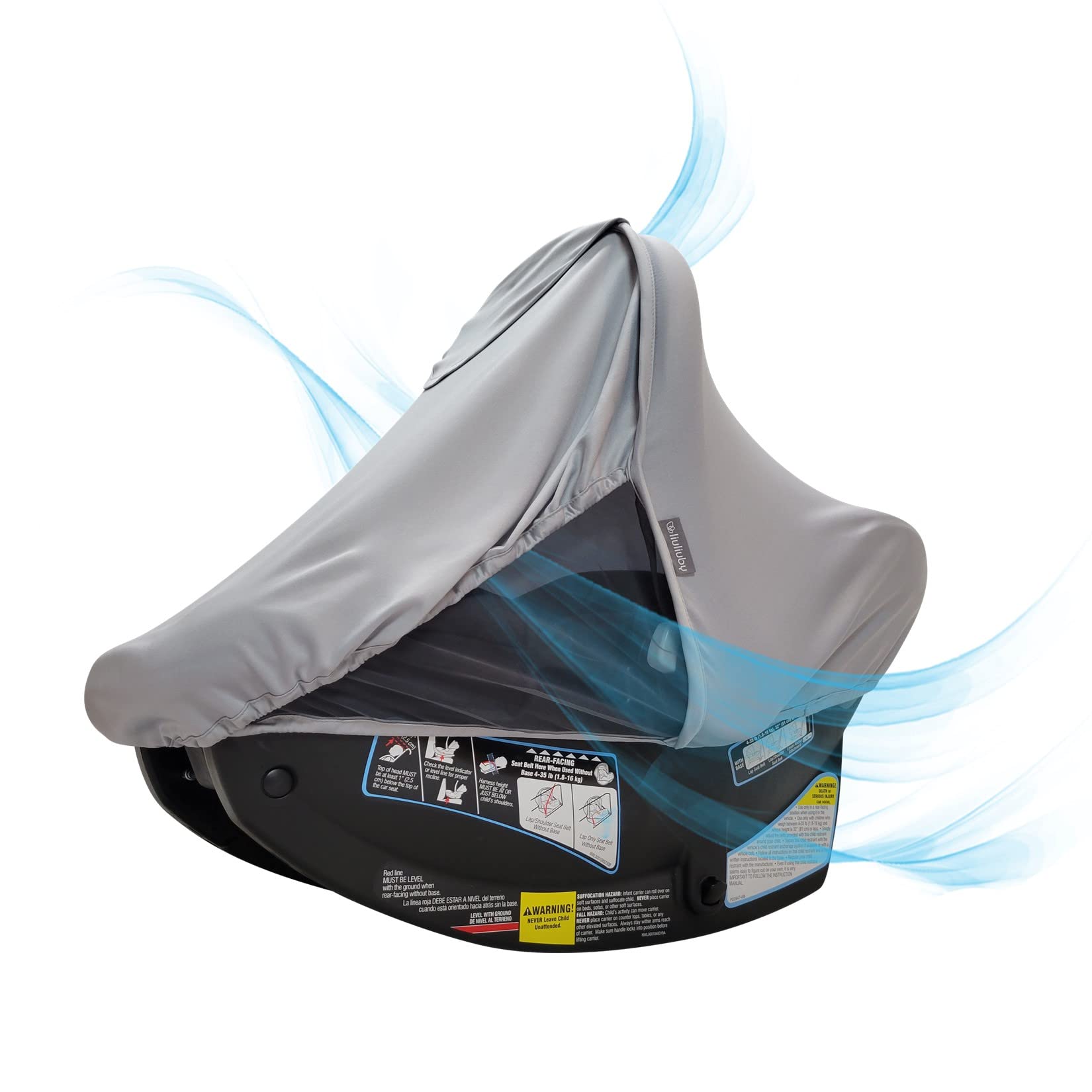 Breathable 2-in-1 Baby Car Seat Cover with UV Protection & Mosquito Net - Lightweight Sun Shade Canopy for Infant Boys & Girls - Summer Bug Mesh Protection for Warm Weather - Perfect for Strollers, Shopping & Outdoor Activities (Blue)