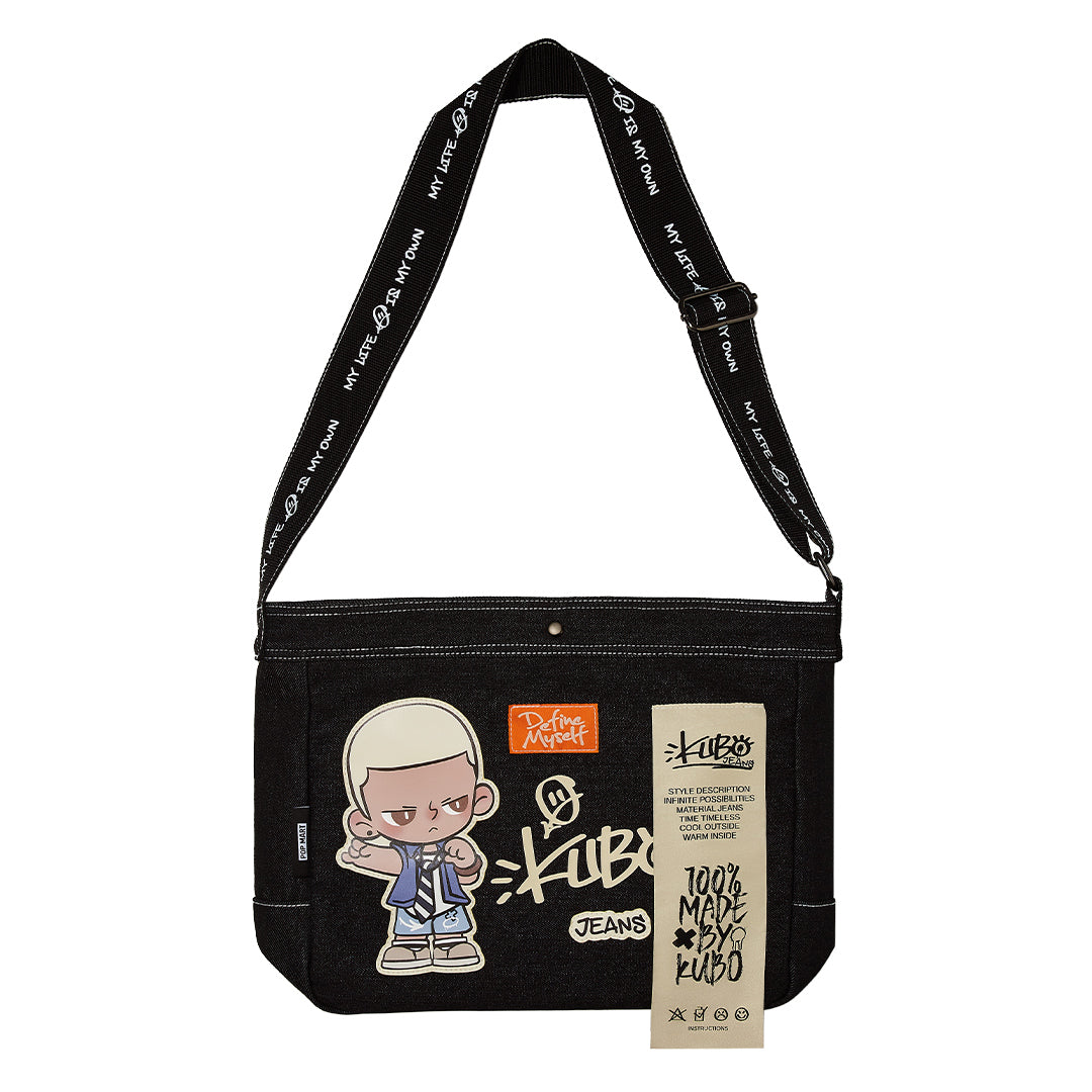 POP MART KUBO JEANS Series Messenger Bag - Stylish Crossbody Shoulder Bag for Women & Men | Perfect for School, Work, Travel & Daily Use