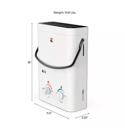 Eccotemp L5 1.5 GPM Portable Outdoor Propane Tankless Water Heater with EccoFlo Pump & Strainer - Ideal for Camping, RV Trips, and Off-Grid Living