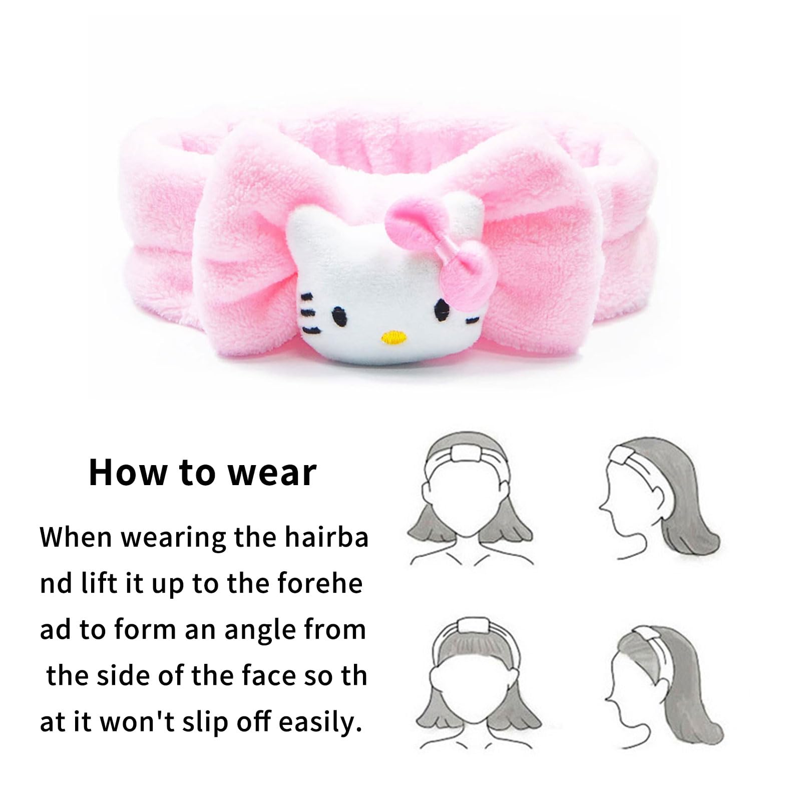 Cute PU Leather Travel Makeup Bag & Soft Spa Headband Set - Waterproof Toiletry Organizer for Women & Girls - Perfect for Travel, Gym, and Skincare Routine