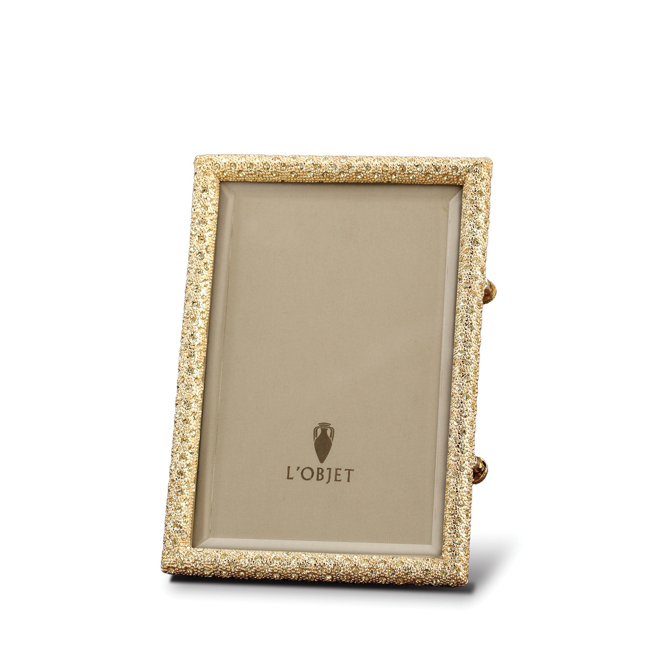 4x6 Gold Rectangular Pave Picture Frame - Elegant Photo Display for Home Decor, Wedding, Anniversary & Office Gifts