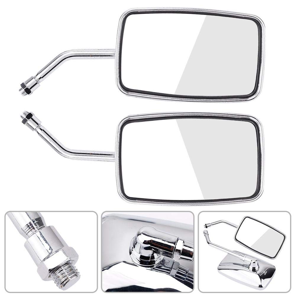 Universal 10MM Motorcycle Mirrors - 2Pcs Chrome Rearview for Cruisers & Bikes
