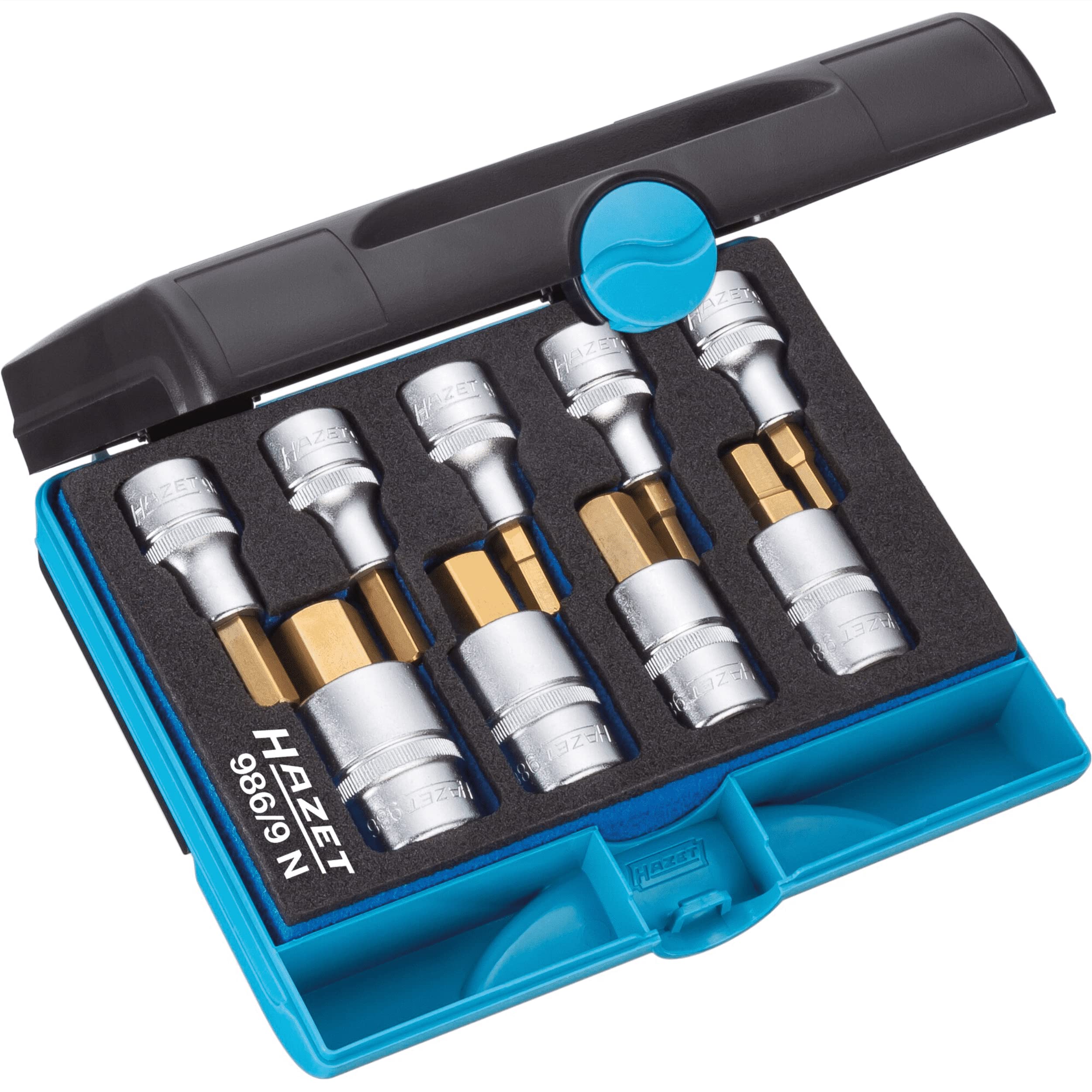 Hazet 986/9N 9-Piece Professional Screwdriver Socket Set - High-Quality Tool Kit for Automotive, DIY & Home Repairs