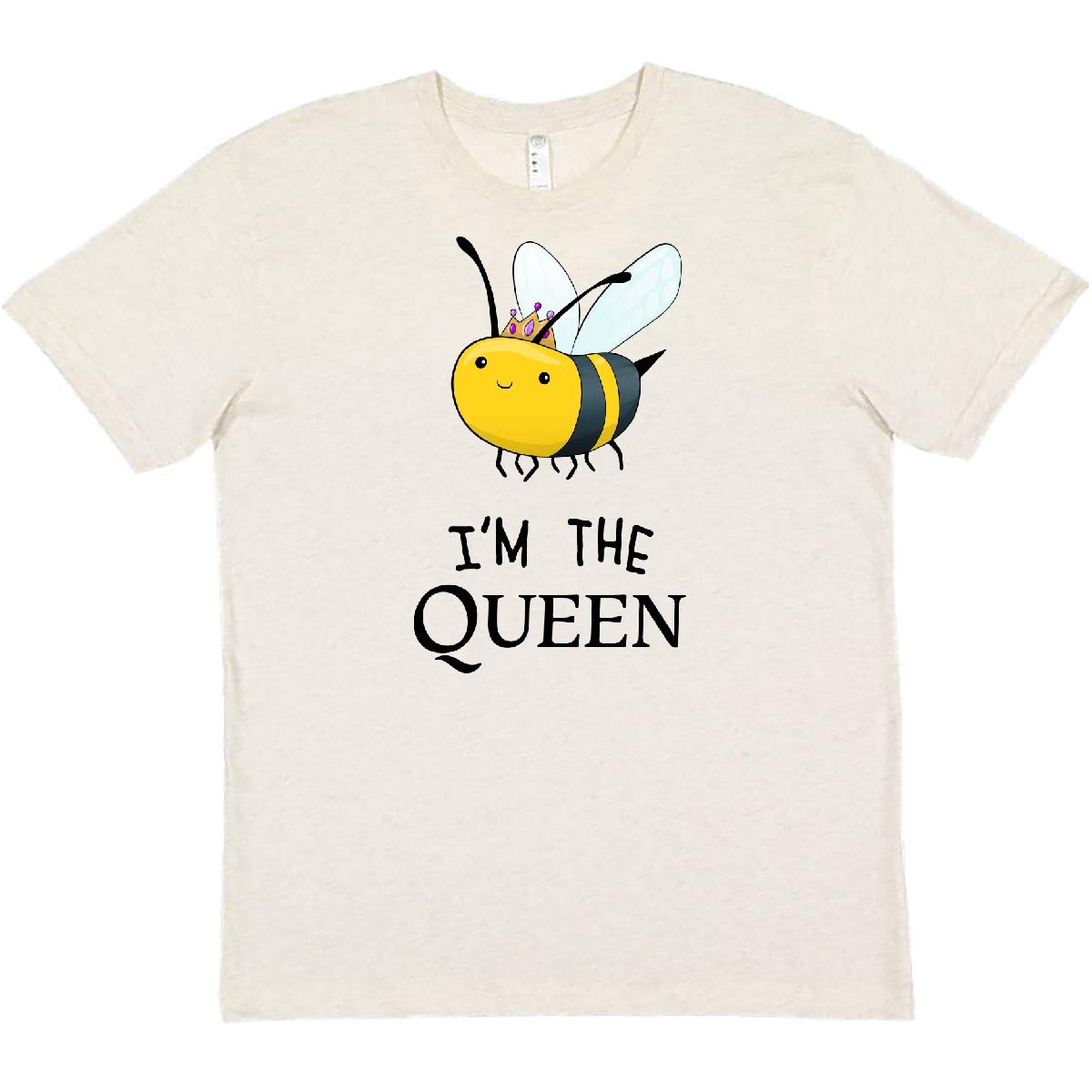 Inktastic 'I'm The Queen' Cute Queen Bee Graphic T-Shirt for Women - Funny Bumblebee Tee for Beekeepers, Birthday Gifts & Casual Wear