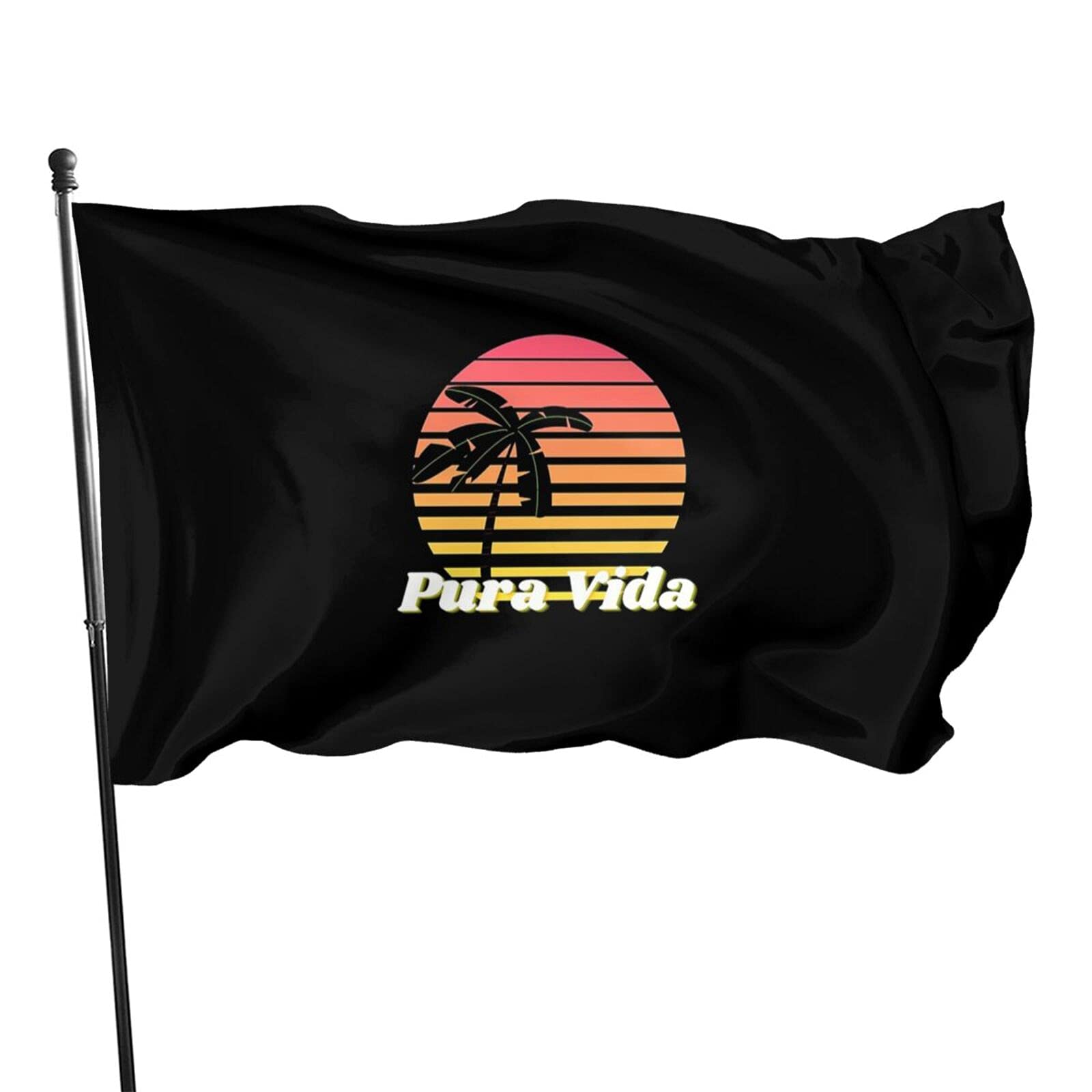 Pura Vida Sunset Slogan 3x5 Ft Outdoor Banner - Durable Garden & Courtyard Decorative Flag for Patio, Backyard & Beach Parties - Perfect for Summer BBQs, Poolside Decor & Tropical Themed Events
