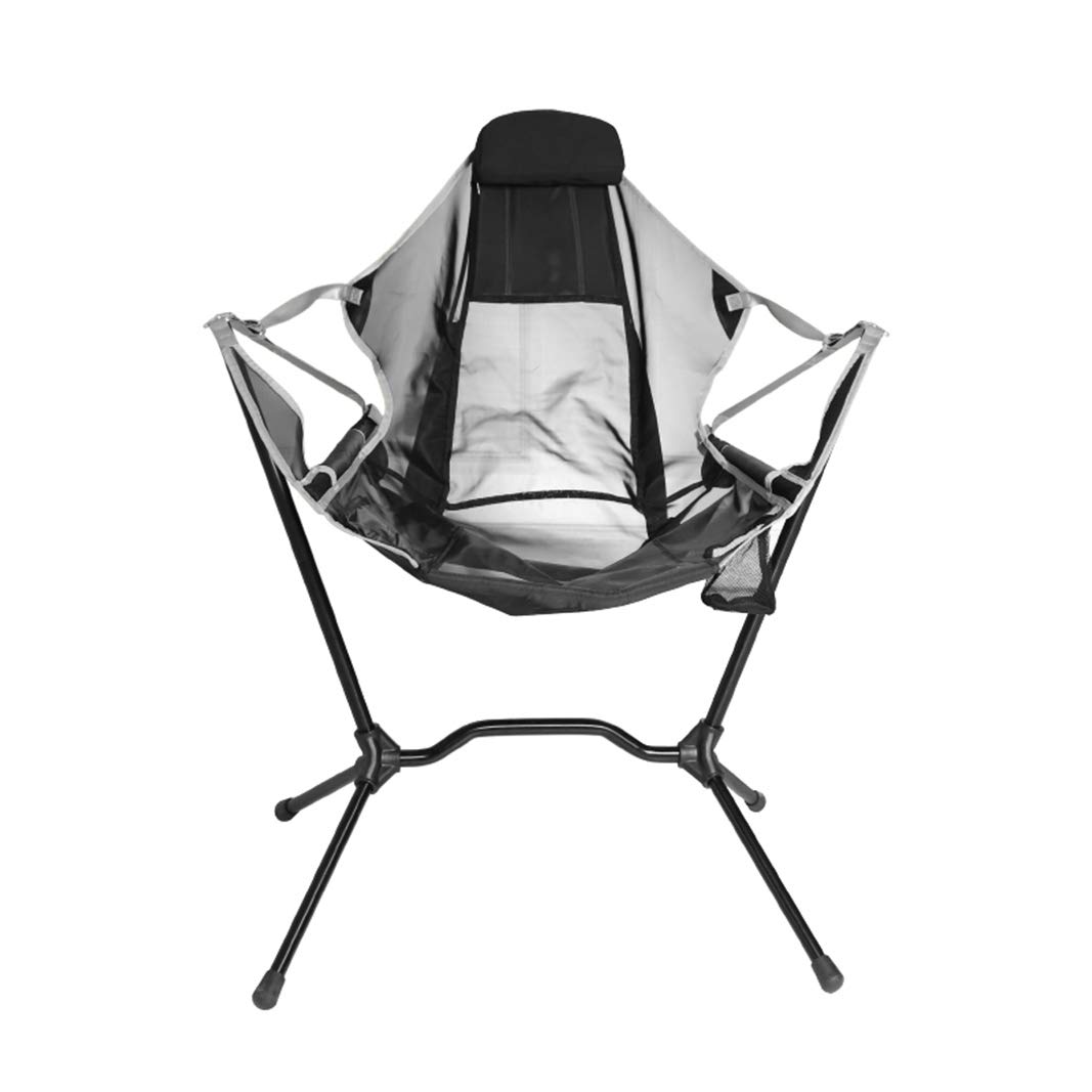 Heavy Duty Reclining Camping Chair - Portable Folding Outdoor Chair for Adults & Kids, Aluminum Alloy Frame with Adjustable Backrest - Perfect for Camping, Beach, Picnic, Travel, Stargazing & Backyard Relaxation (Grey)