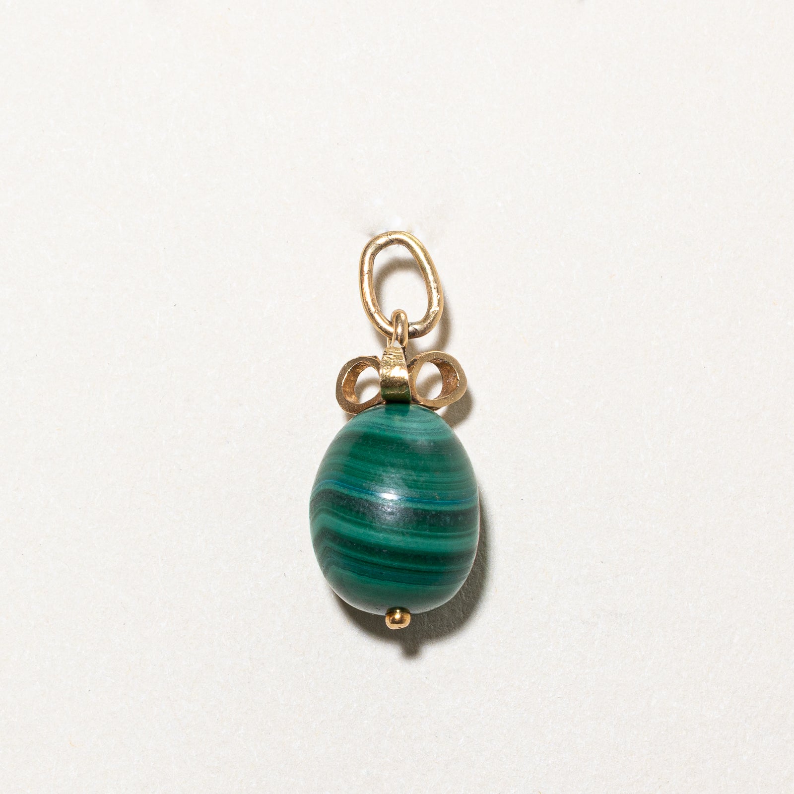 19.00ct Cavelti Malachite Egg Charm Pendant - Elegant Green Gemstone Jewelry for Women, Gift for Her, Birthday & Anniversary Present