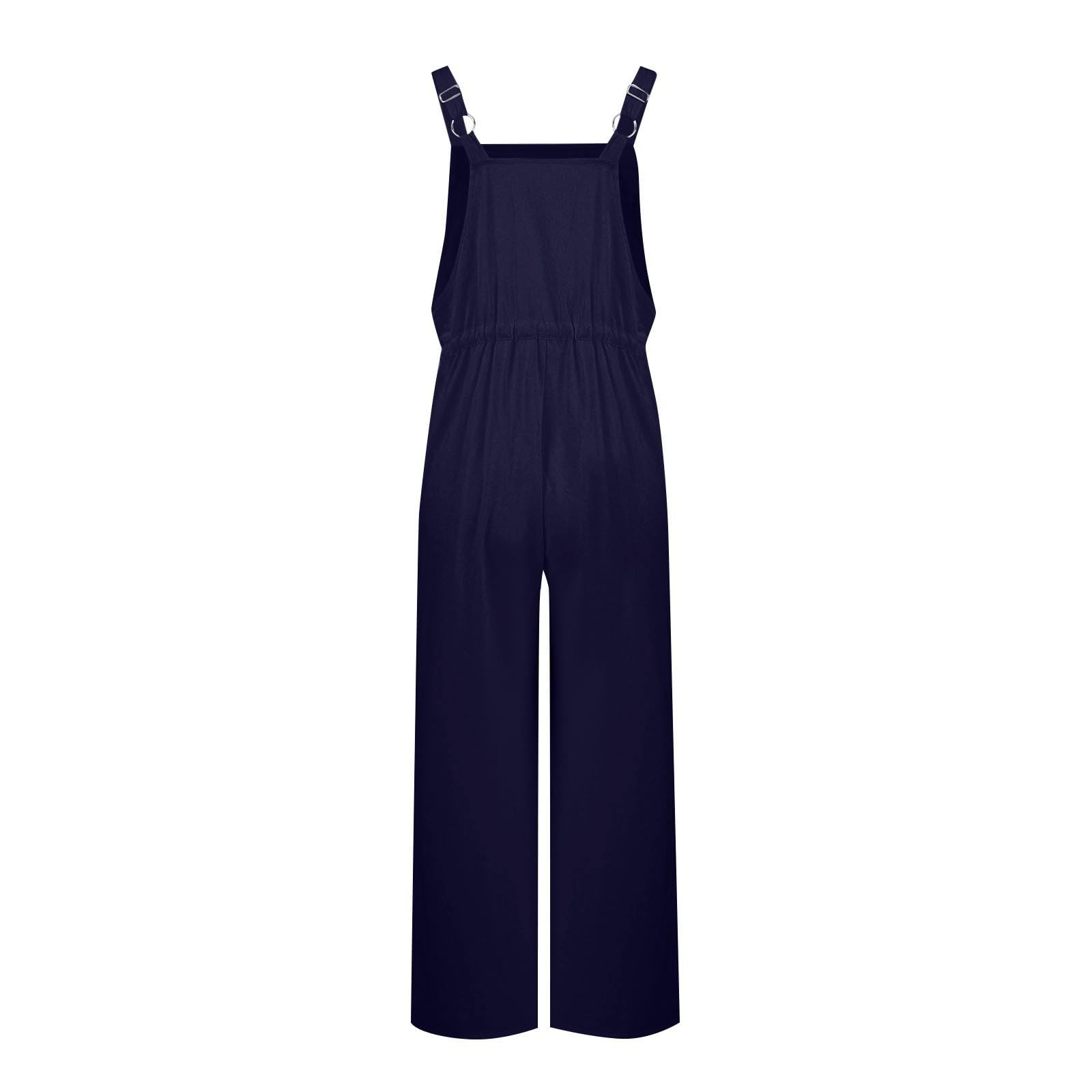 Women's Casual Sleeveless Jumpsuit - Loose Fit Wide Leg Romper with Adjustable Straps | Beach Outfits, Summer Wear, Vacation Essentials & Boho Fashion Style