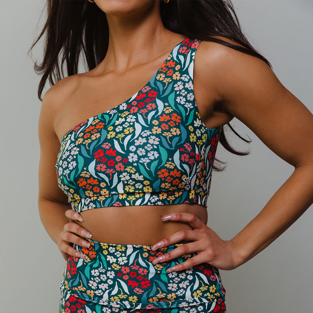Costa Floral Icon Swim Crop Top - Women's Floral Print Swimwear for Beach & Pool - Perfect for Summer Vacations and Water Activities