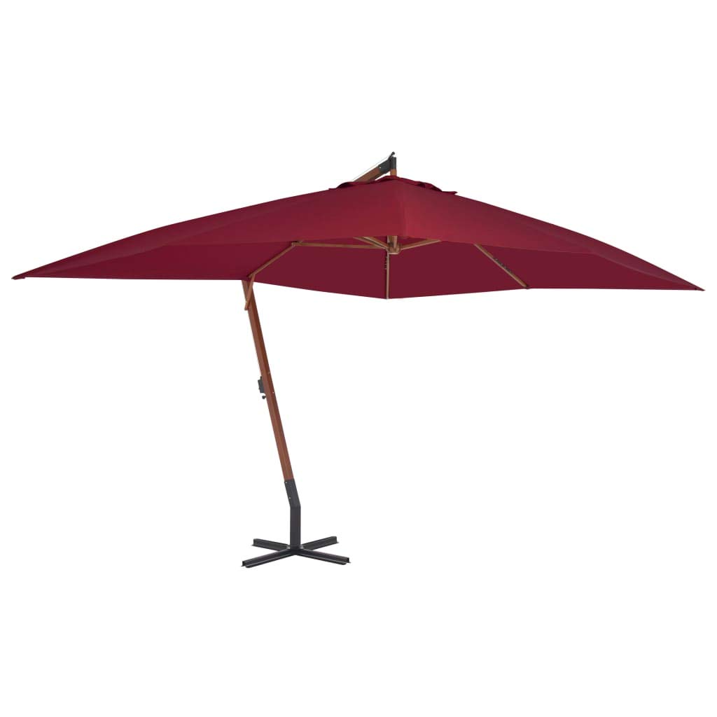 Premium Cantilever Umbrella with Solid Wood Pole - 157.5