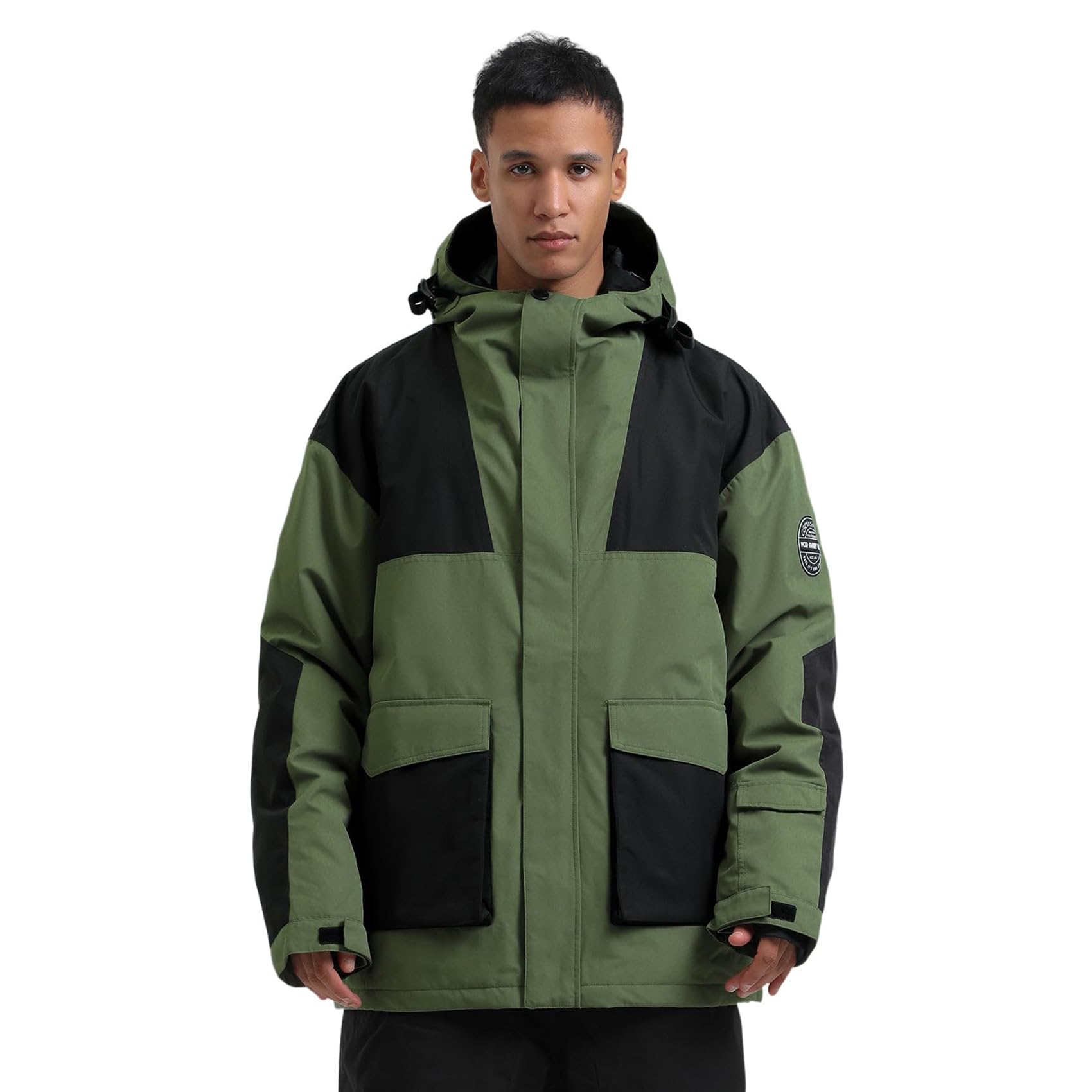 GSOU SNOW Men's Waterproof Ski Jacket - Winter Snowboard Coat with Hood for Warmth & Protection | Ideal for Skiing, Snowboarding & Outdoor Winter Activities