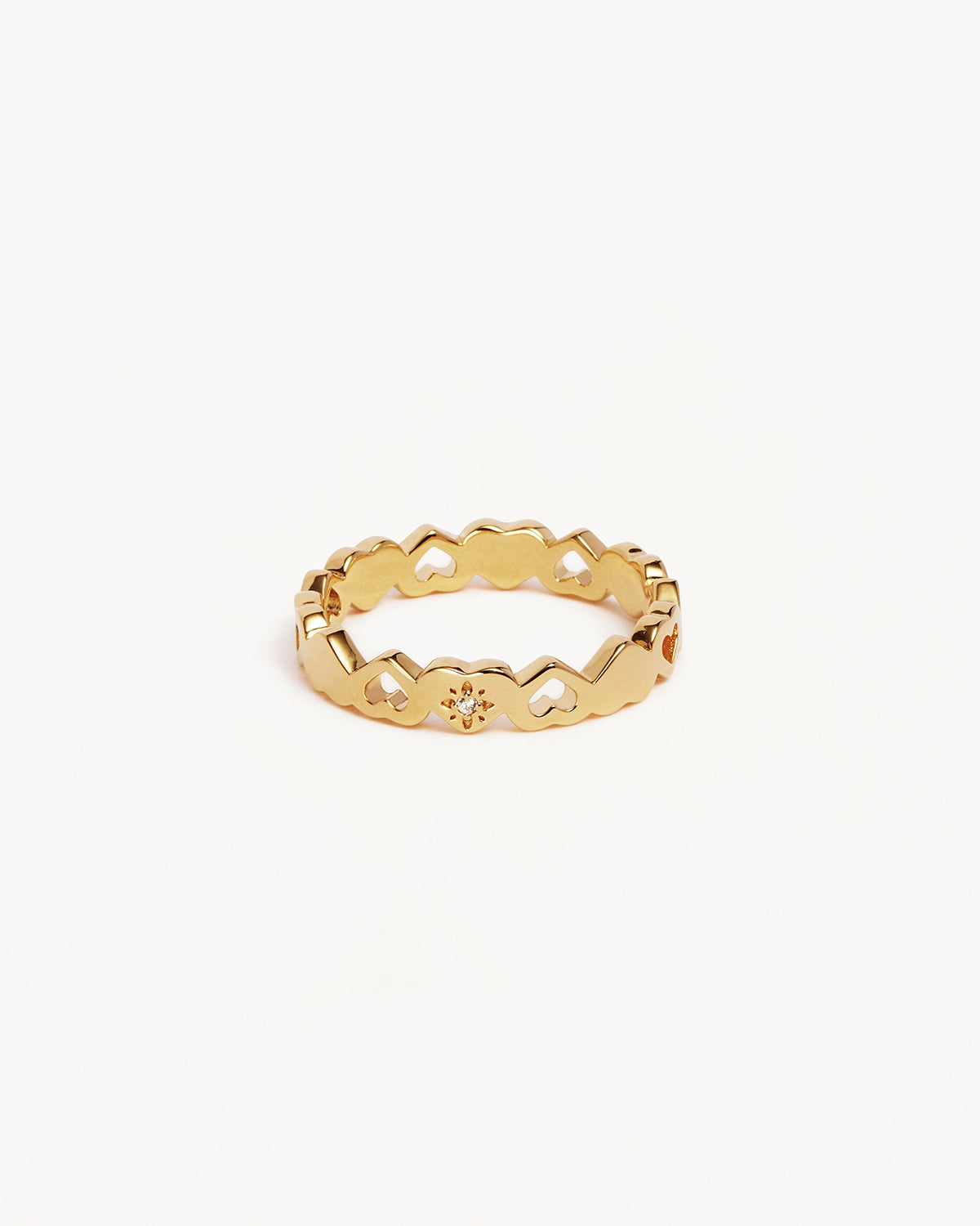 18K Gold Vermeil Connected Hearts Ring - Elegant Couple Promise Ring for Valentine's Day, Anniversary & Romantic Gifts | Perfect for Engagements, Weddings & Special Occasions