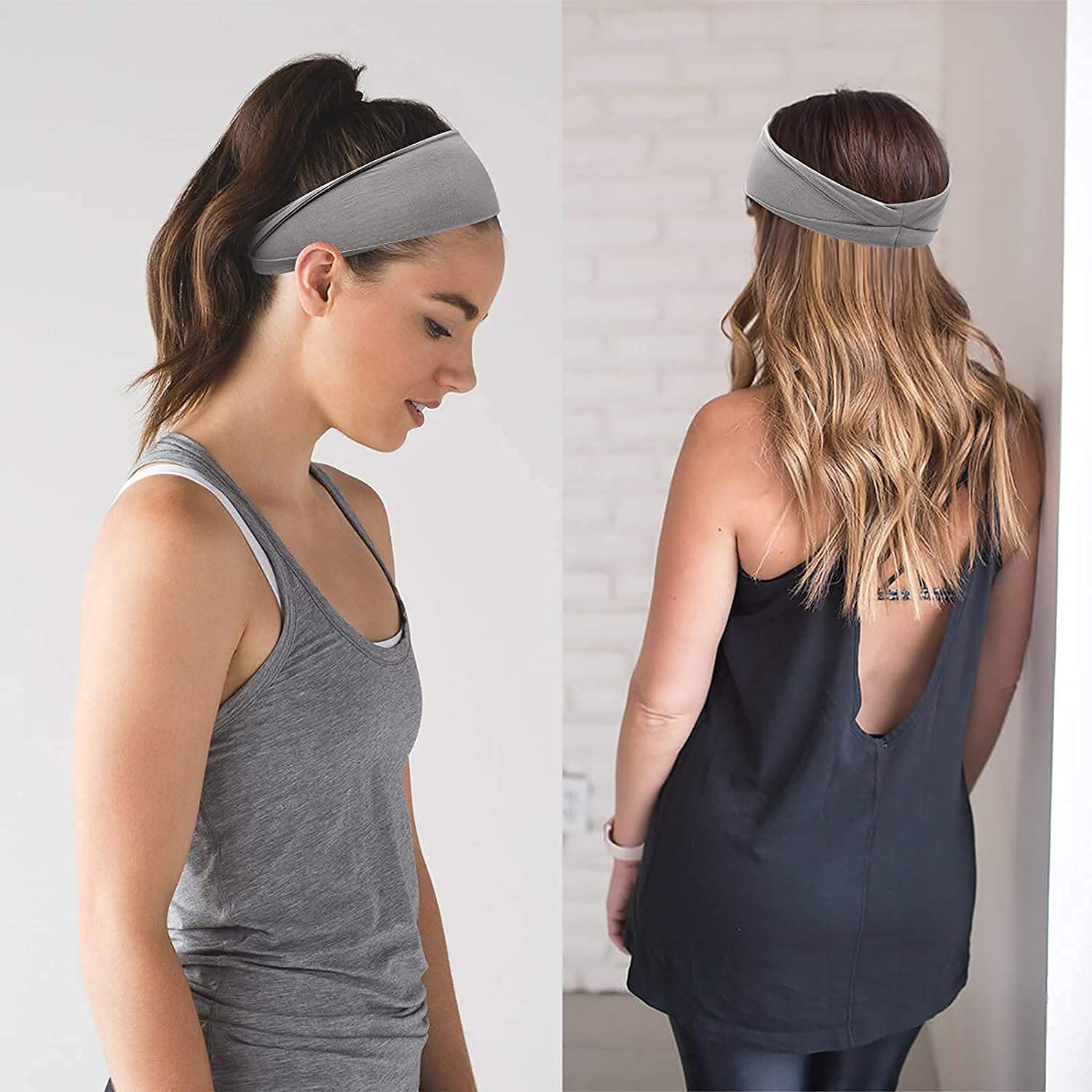 TERSE Women's Workout Headbands - 6 Pack Wide Elastic Sports Headbands for Running, Yoga, Gym & Fitness - Non-Slip Hair Bands for Women with Sweat Absorption - Perfect for Workouts, Sports & Daily Activities