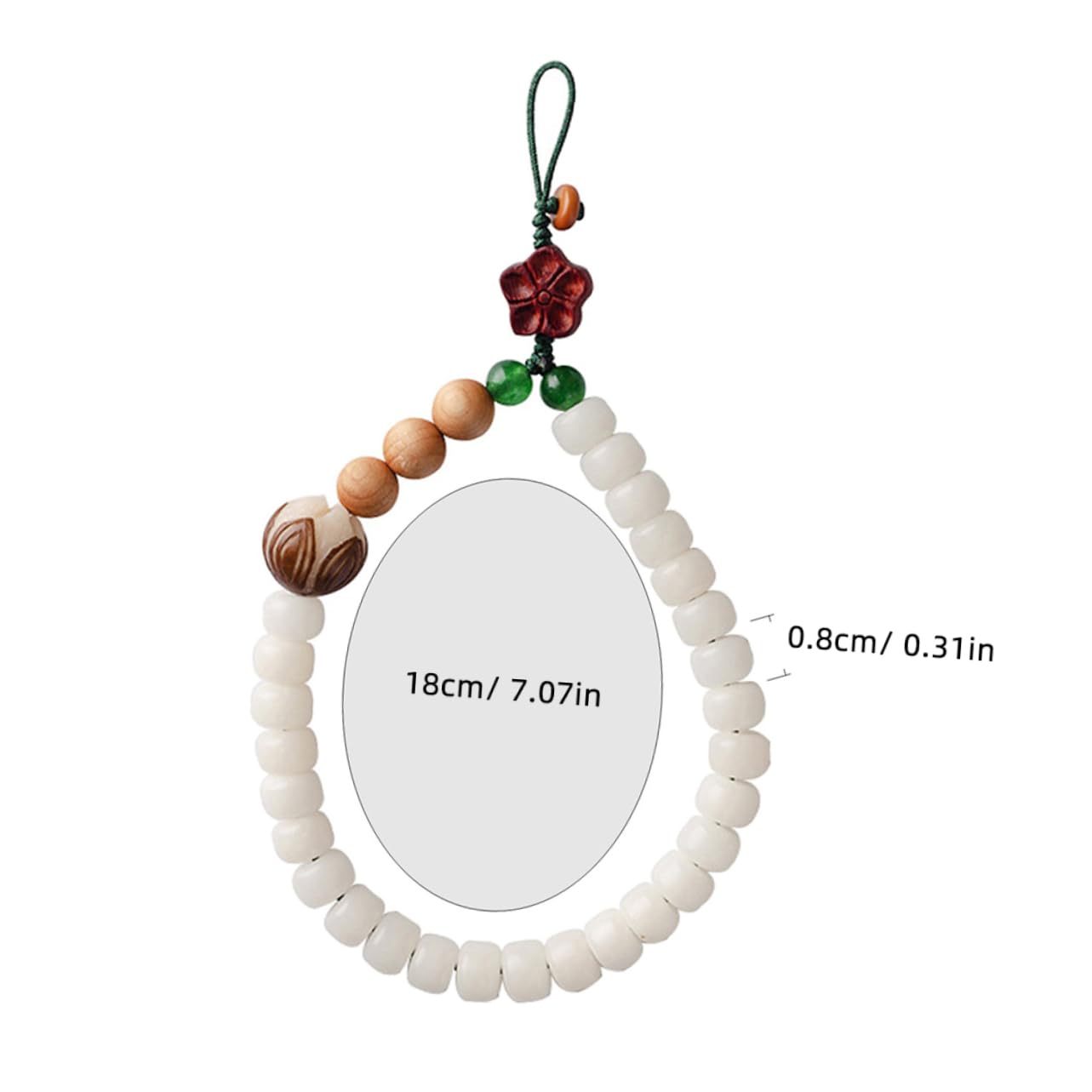 UKCOCO White Jade Bodhi Phone Lanyard - Stylish Smartphone Hanging Charm, Mobile Phone Strap, Car Decoration, Small Gift for Cell Phone, Perfect for Travel, Work, and Daily Use