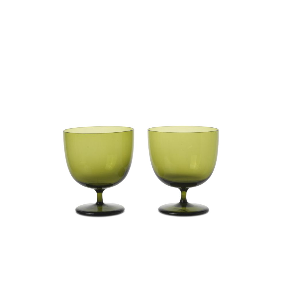 FERM LIVING Host Water Glasses Set of 2 - Moss Green Drinking Glasses for Everyday Use, Dinner Parties & Home Decor