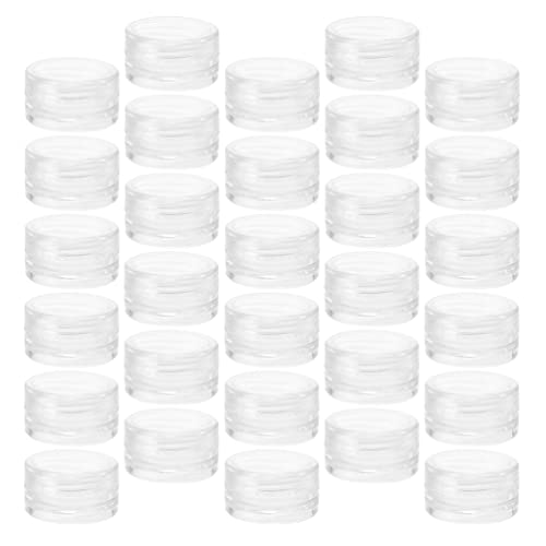55Pcs Clear Round 5g/5ml Empty Cosmetic Jars with Lids - Small Cream Containers for Pills, BB Creams, Liquid Samples & Eye Shadow Beads | Perfect for Travel, DIY Beauty & Sample Storage