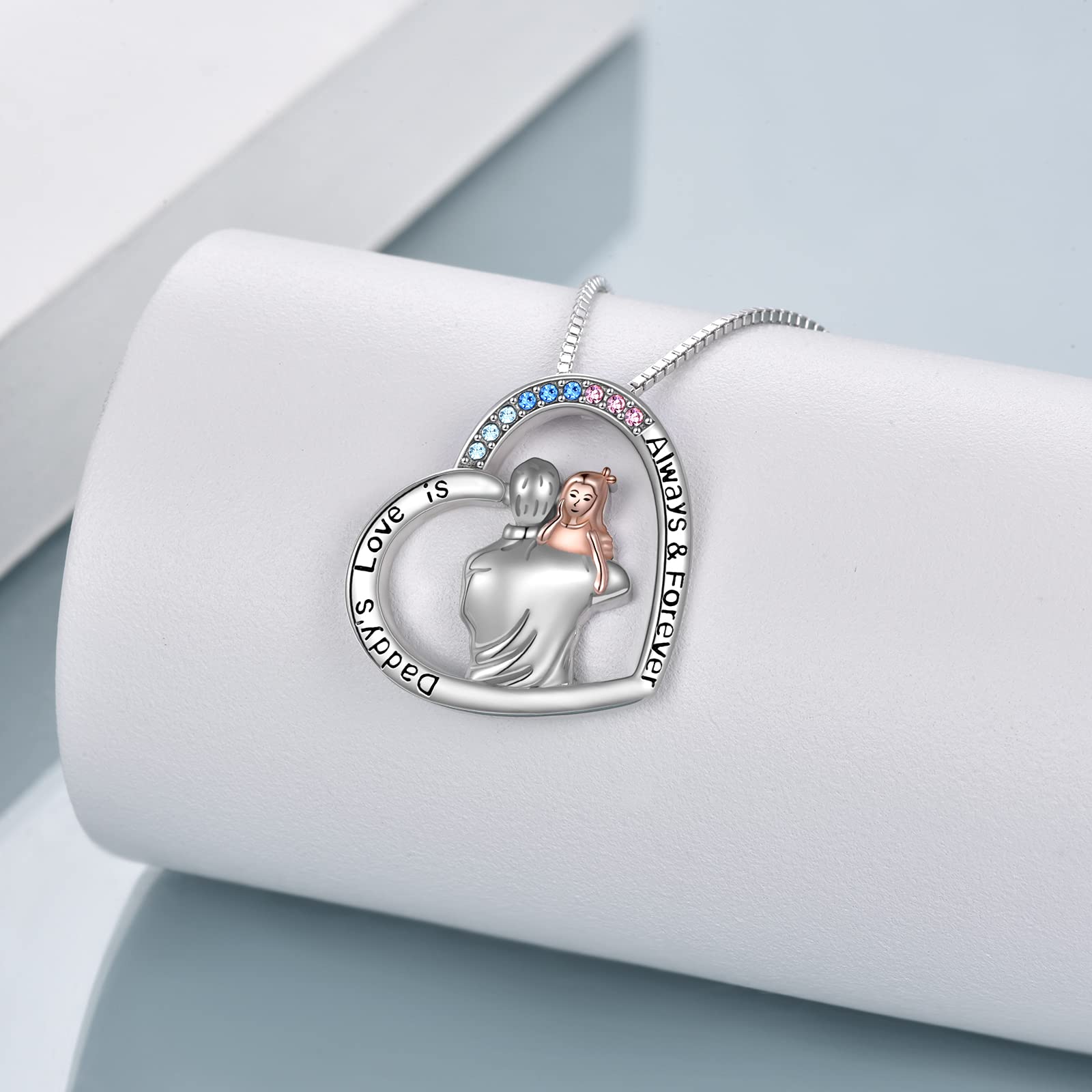 VONALA Sterling Silver Heart Pendant Necklace Set - Mother Daughter Matching Jewelry, Birthday Gift for Women, Anniversary Present - Perfect for Family Bonding & Special Occasions