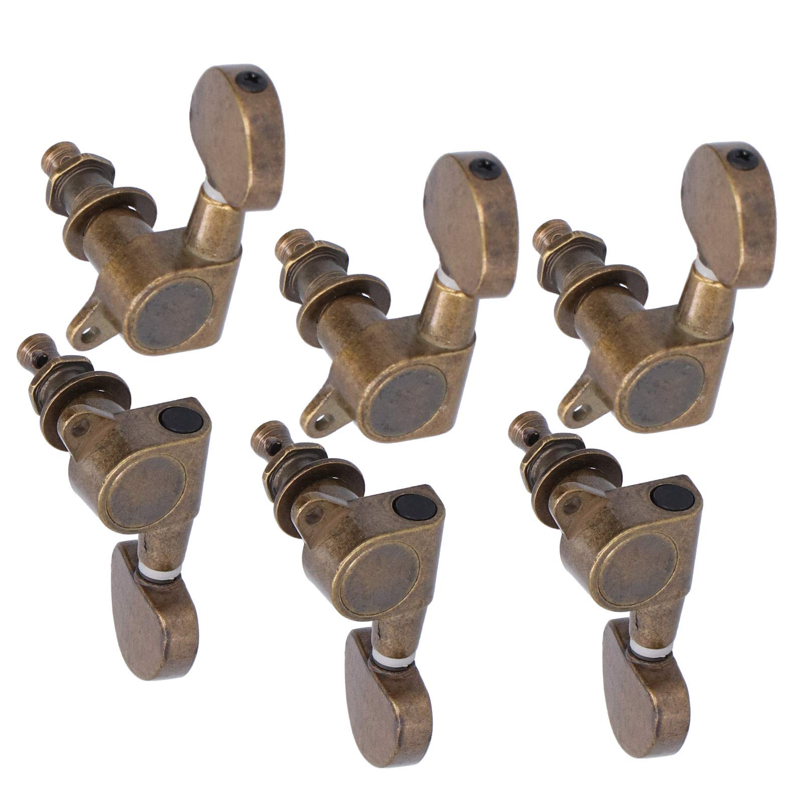 Premium CHICIRIS Guitar Locking Tuners - Rust-Proof, Anti-Oxidation String Tuning Pegs with Durable Metal Structure for Easy Installation on Electric Guitars - Perfect for Guitar Repair & Maintenance (Bronze) | Ideal for Professional Musicians, Guitar Upgrades & DIY Repairs