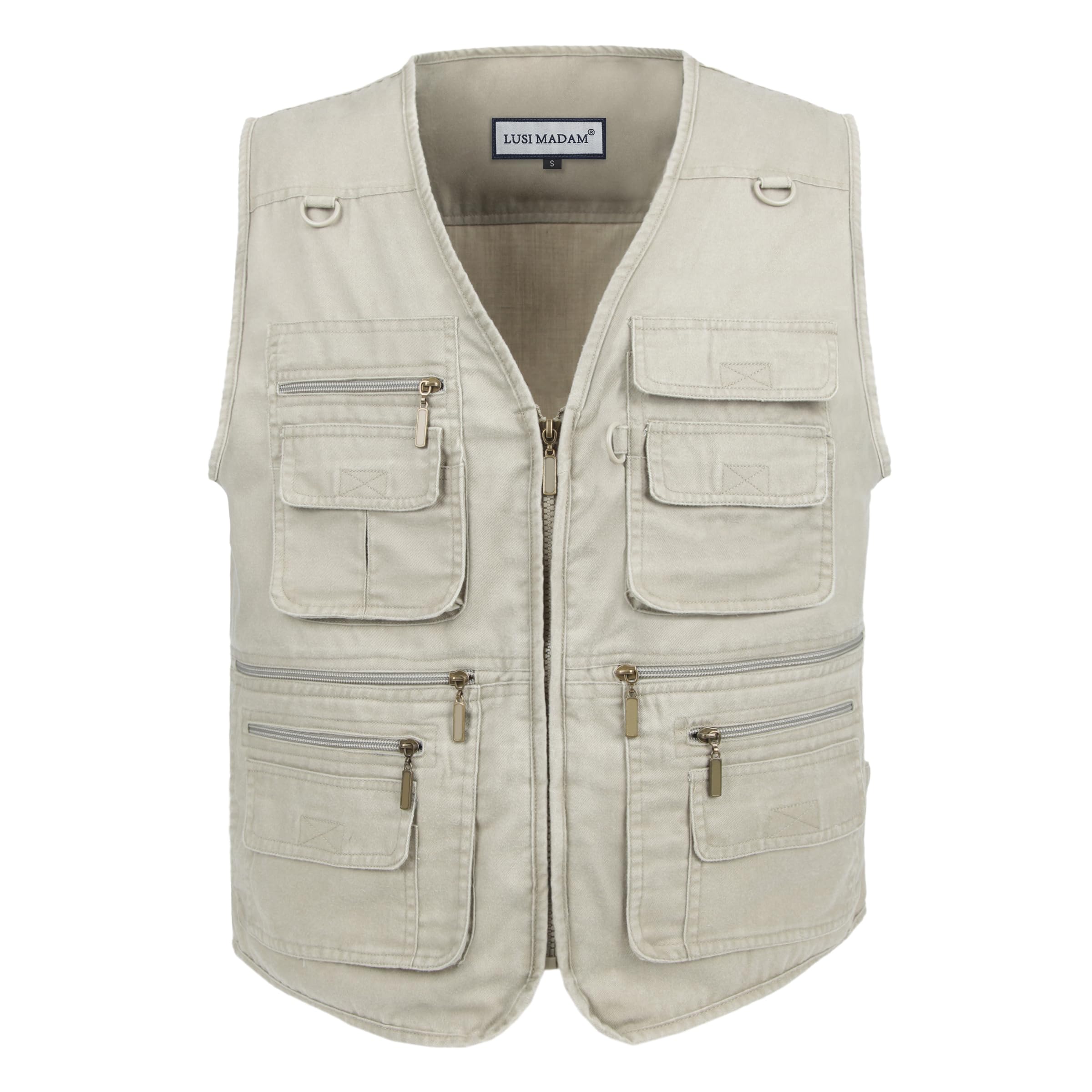 Men's Stone Washed Denim Fishing Vest with Multiple Pockets - Durable Workwear for Outdoor Activities, Hunting, and Casual Wear