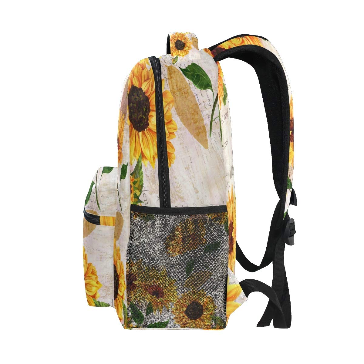 **AUUXVA Retro Sunflower Backpack - Large Waterproof School Shoulder Bag for Students, Teens, Boys & Girls - Durable Laptop Bookbag & Daypack for School, College, Travel & Outdoor Activities**