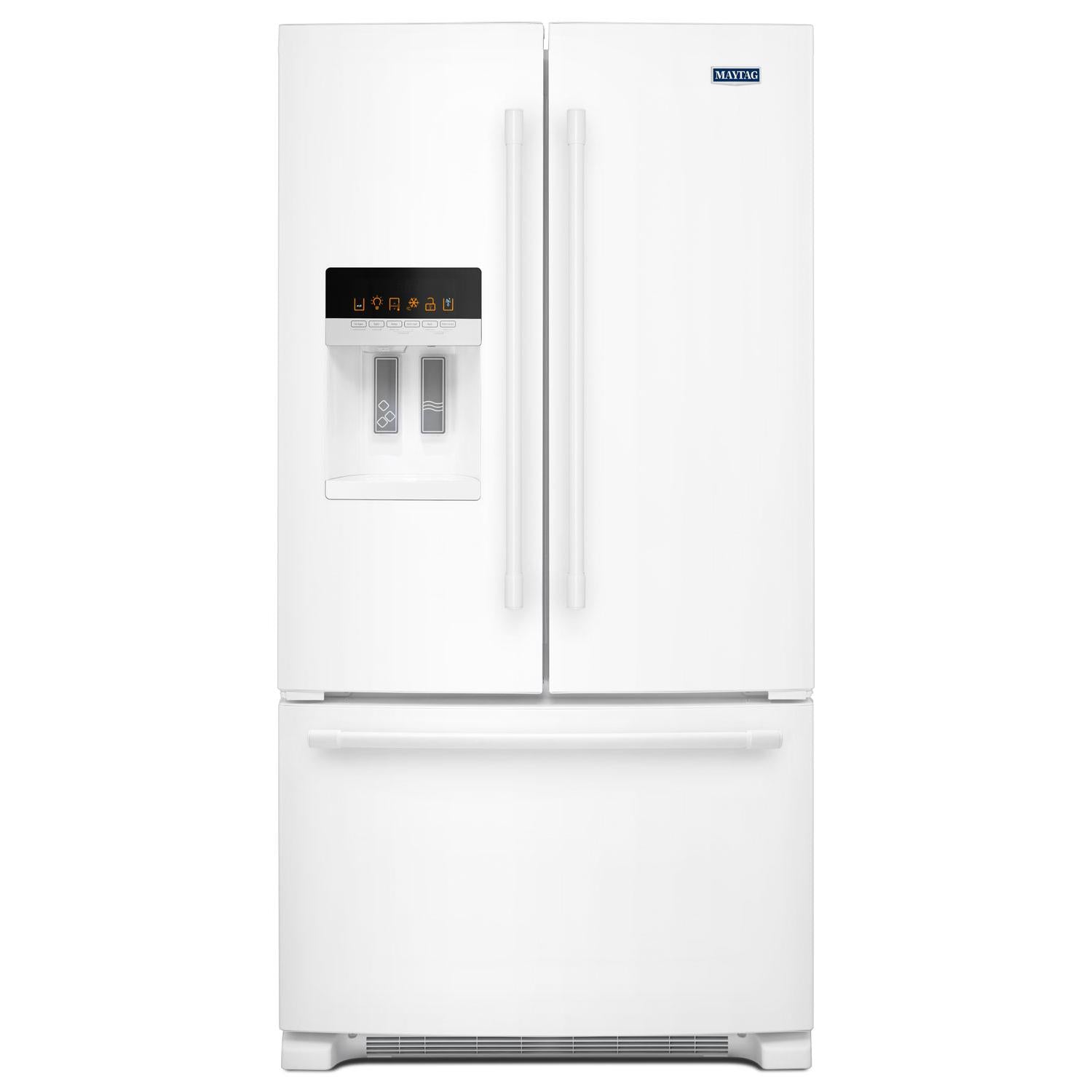 Maytag 36-Inch French Door Refrigerator with Ice Maker and Water Dispenser - 25 cu. ft. Capacity, Stainless Steel (MFI2570FEW) - Perfect for Large Families and Entertaining